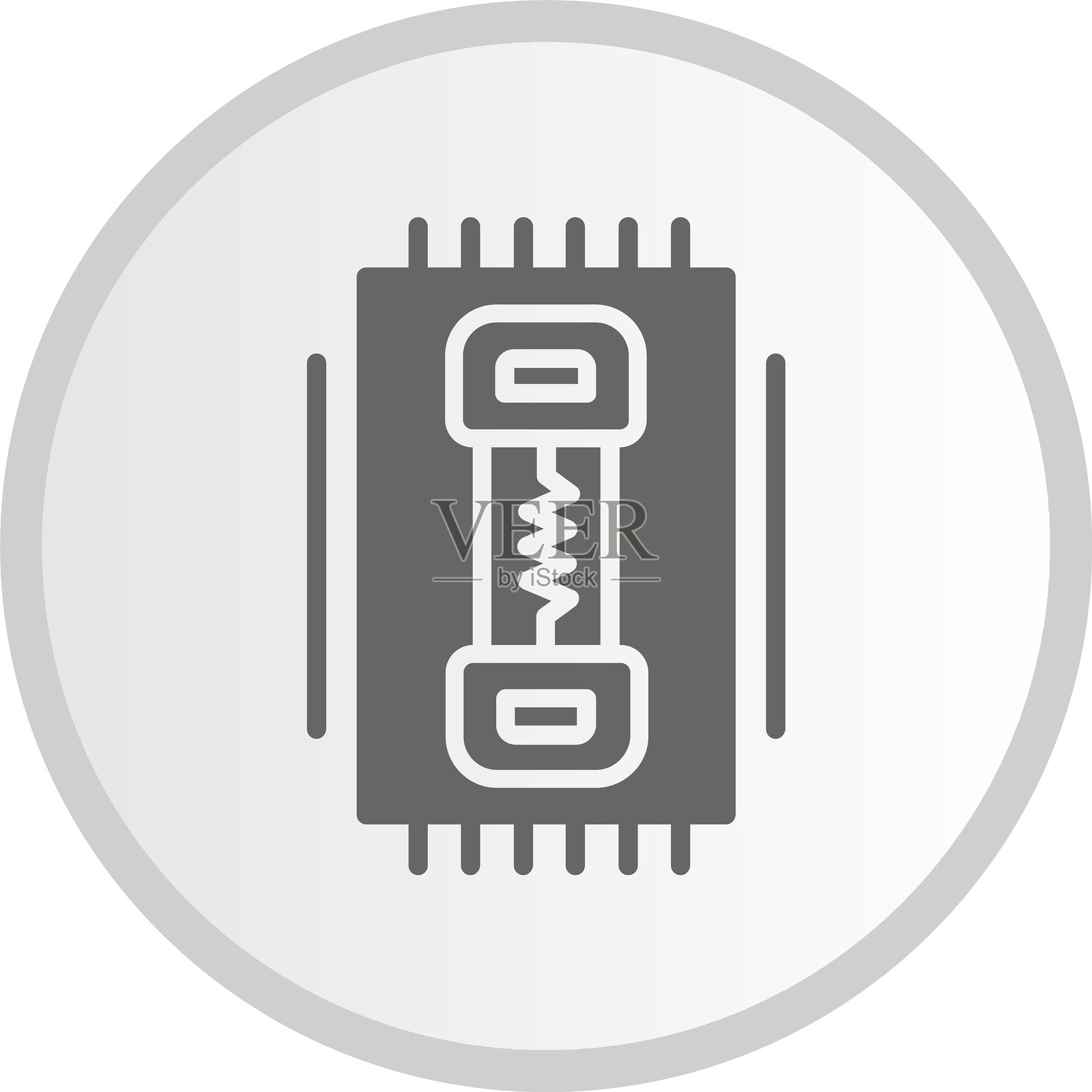 灰色圆形熔断器图标插画图片素材