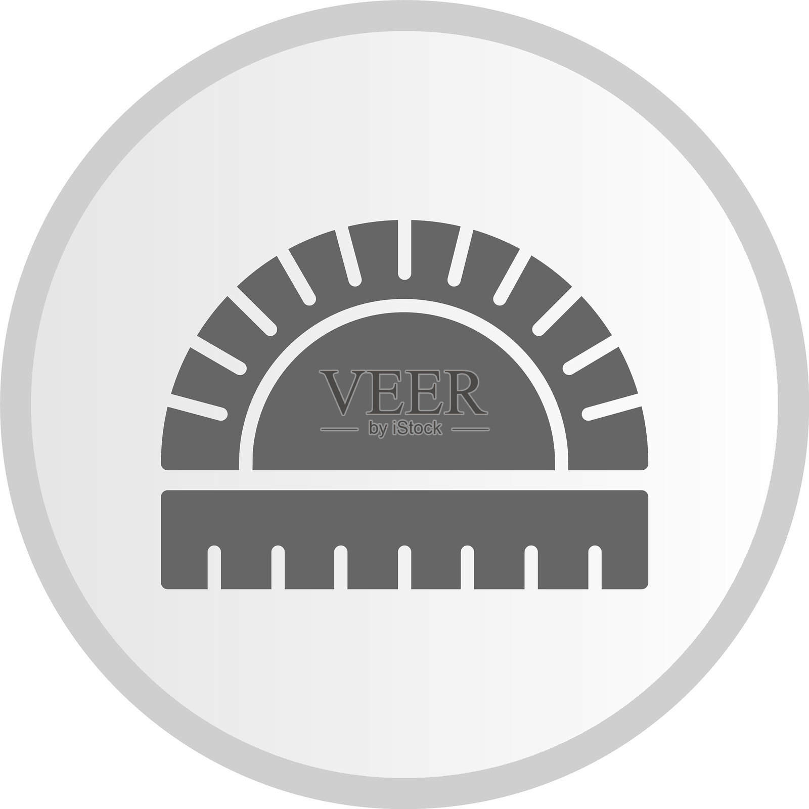 灰色圆形量角器图标插画图片素材