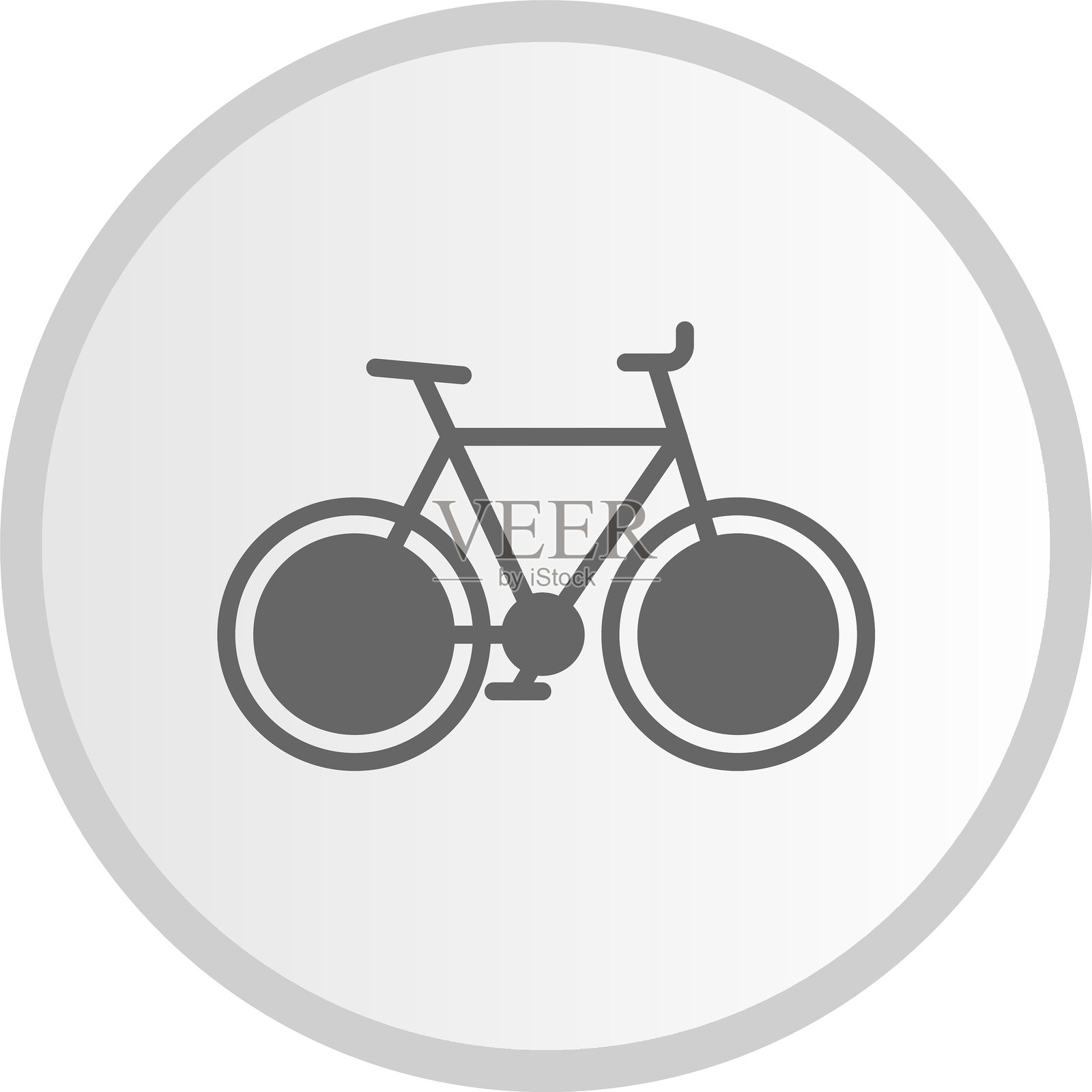 自行车图标灰色圆形插画图片素材