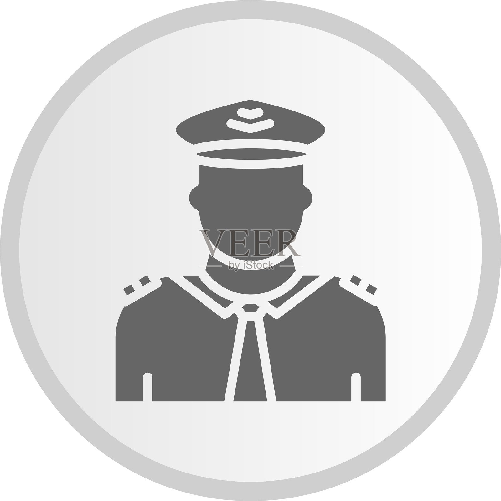 飞行员图标灰色圆形插画图片素材