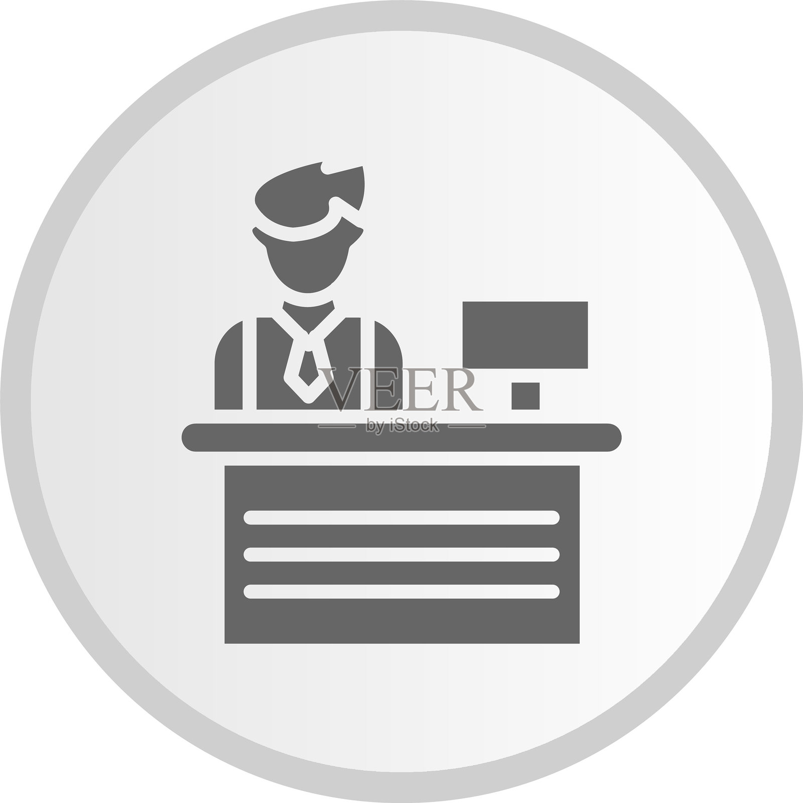 大厅图标圆形灰色图形插画图片素材