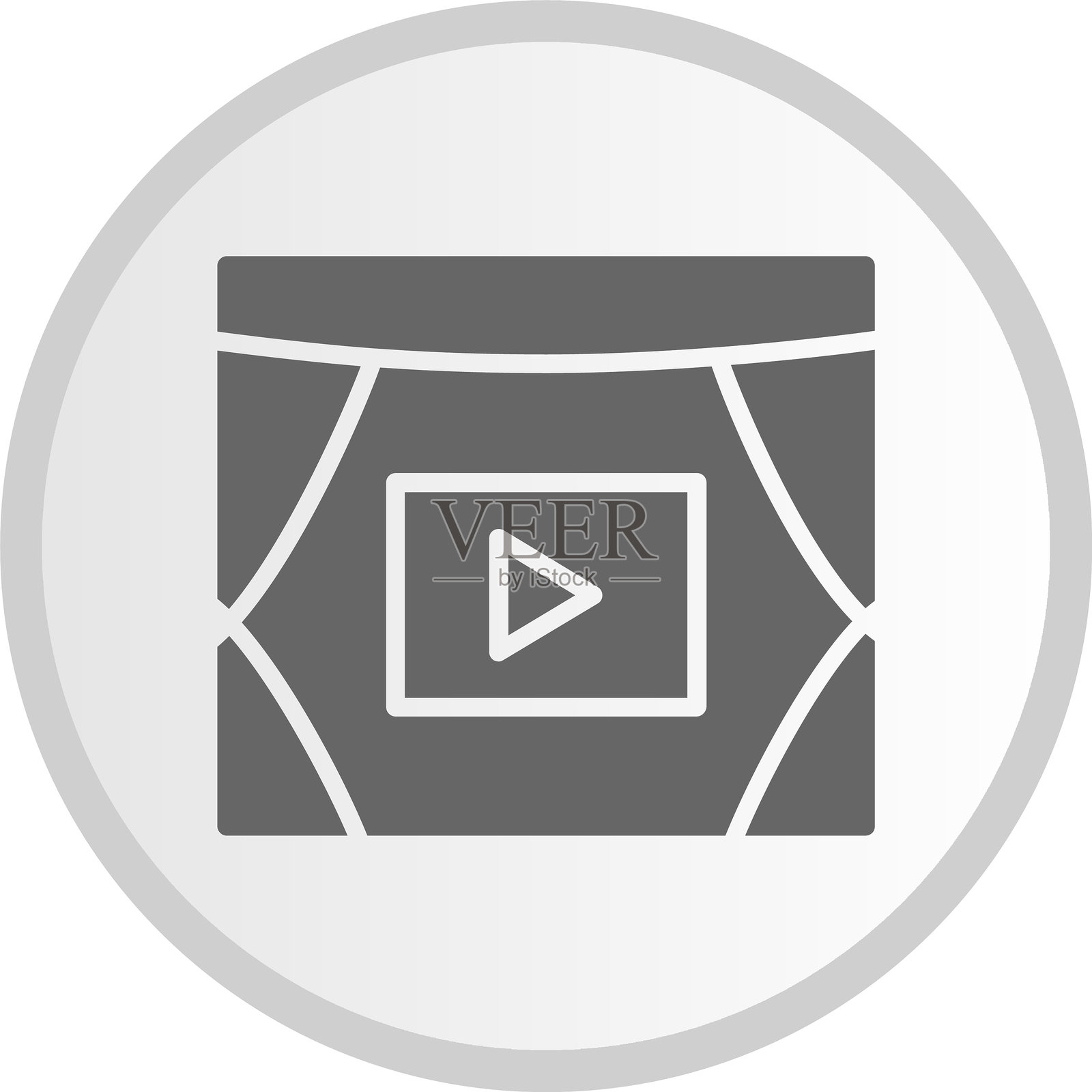 电影图标圆形灰色图标插画图片素材