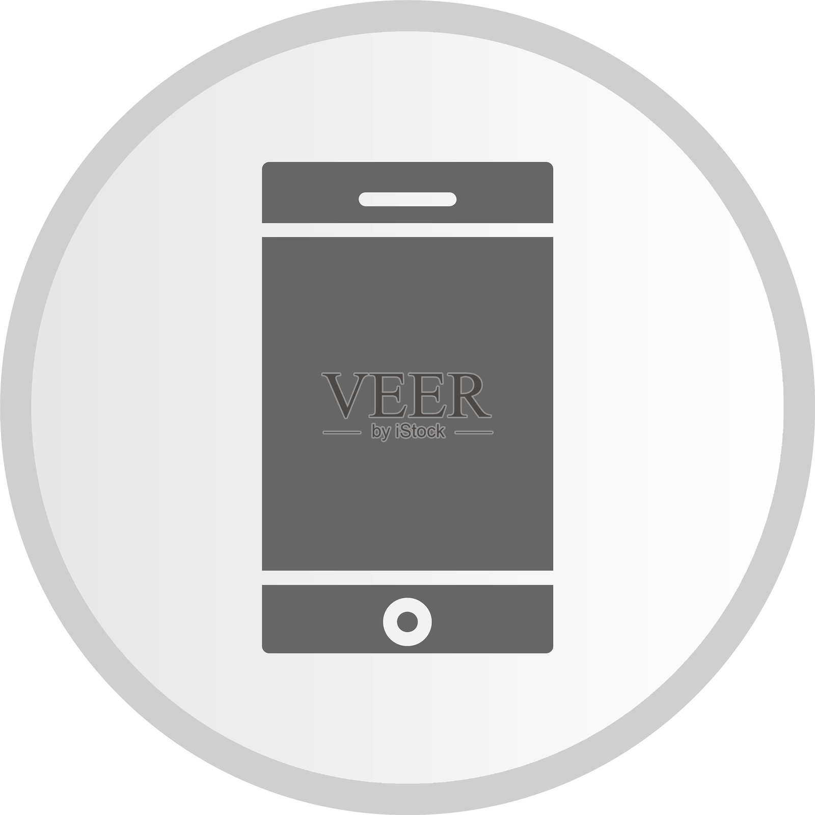 智能手机图标灰色圆形插画图片素材