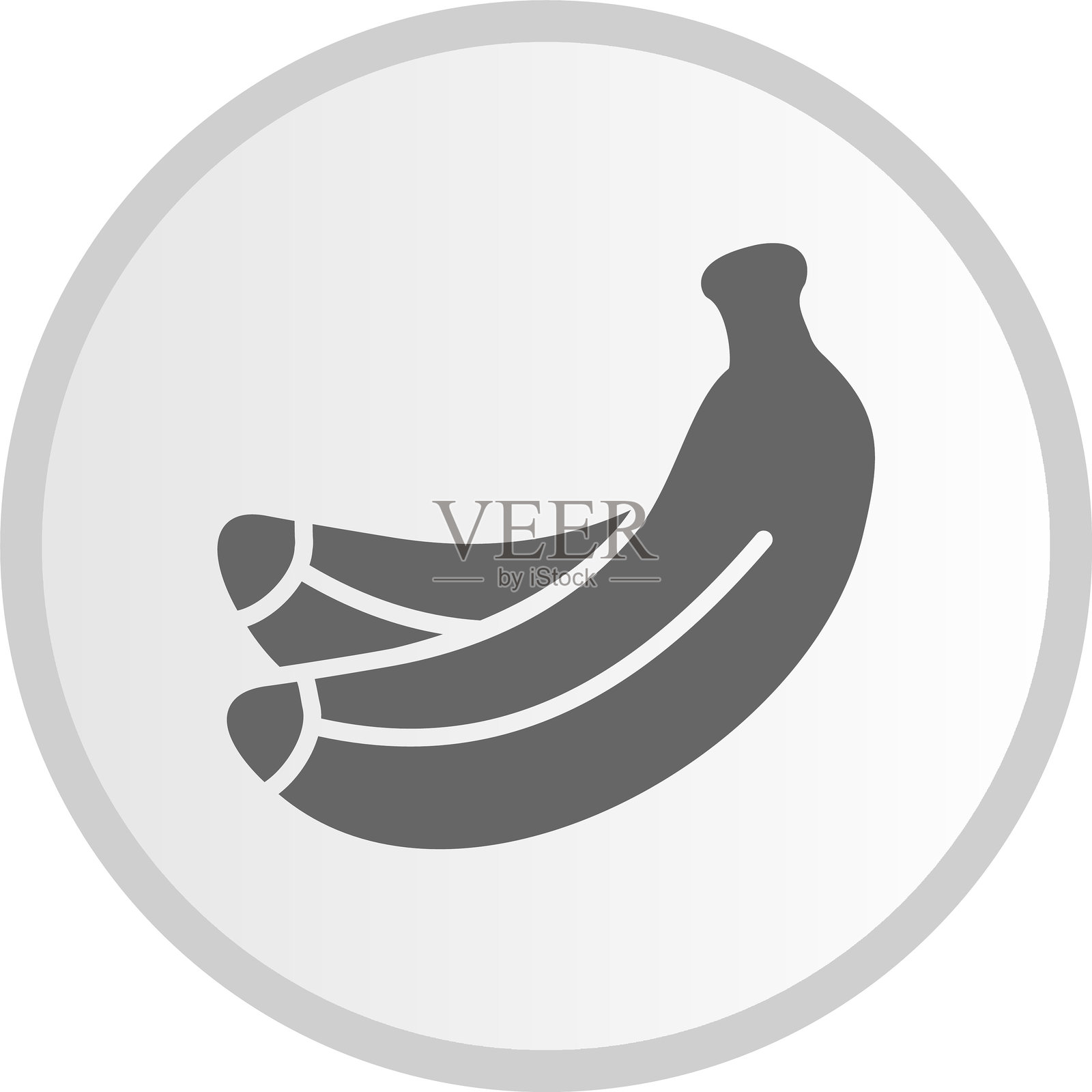 香蕉图形圆形灰色图标插画图片素材