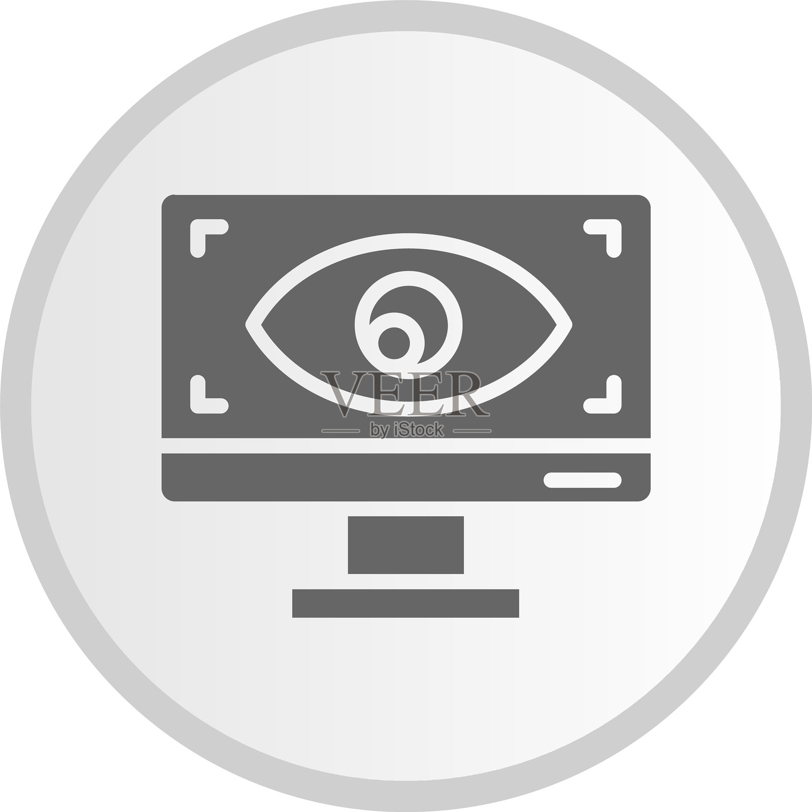 灰色眼睛符号圆形图标插画图片素材