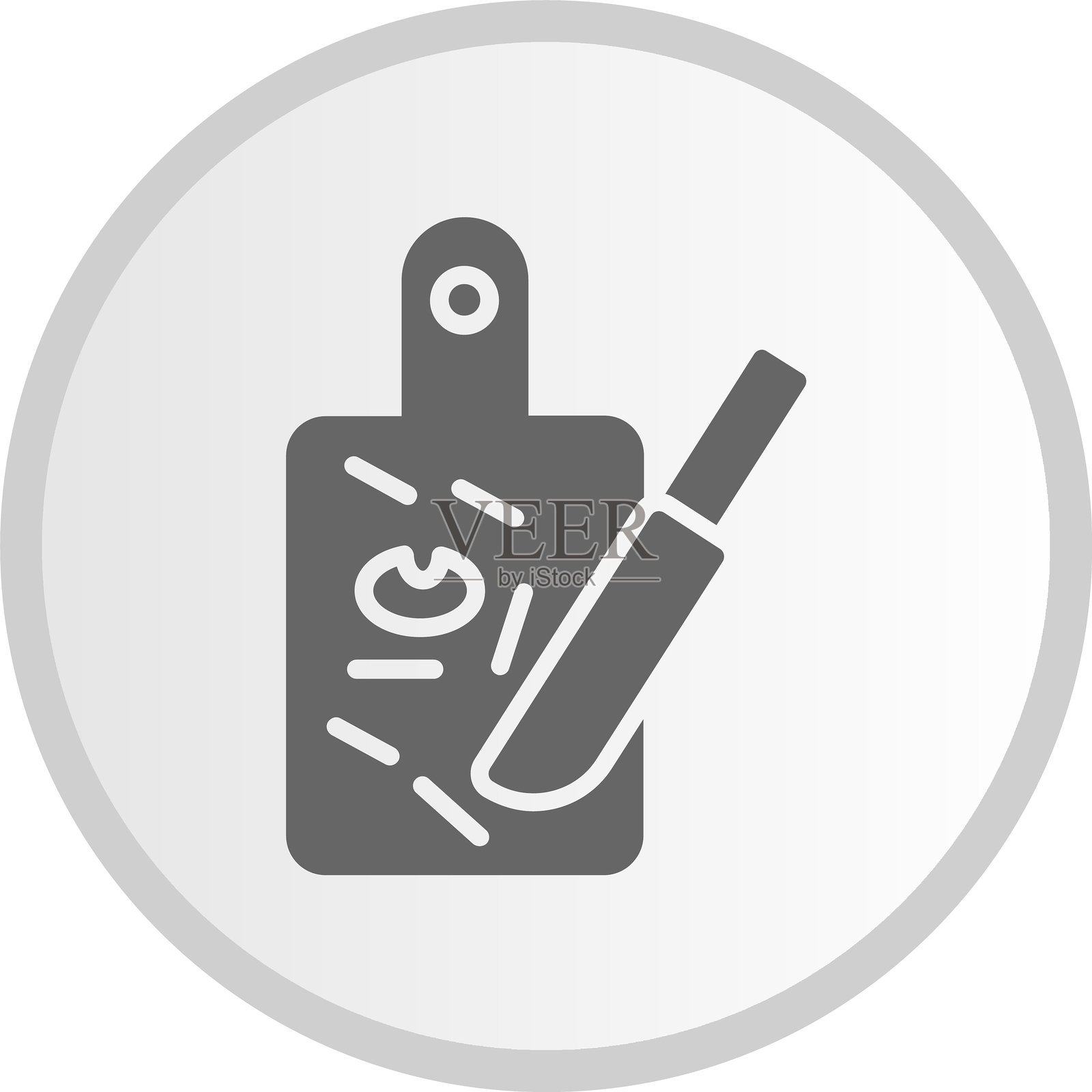 切菜板图标圆形灰色图标插画图片素材