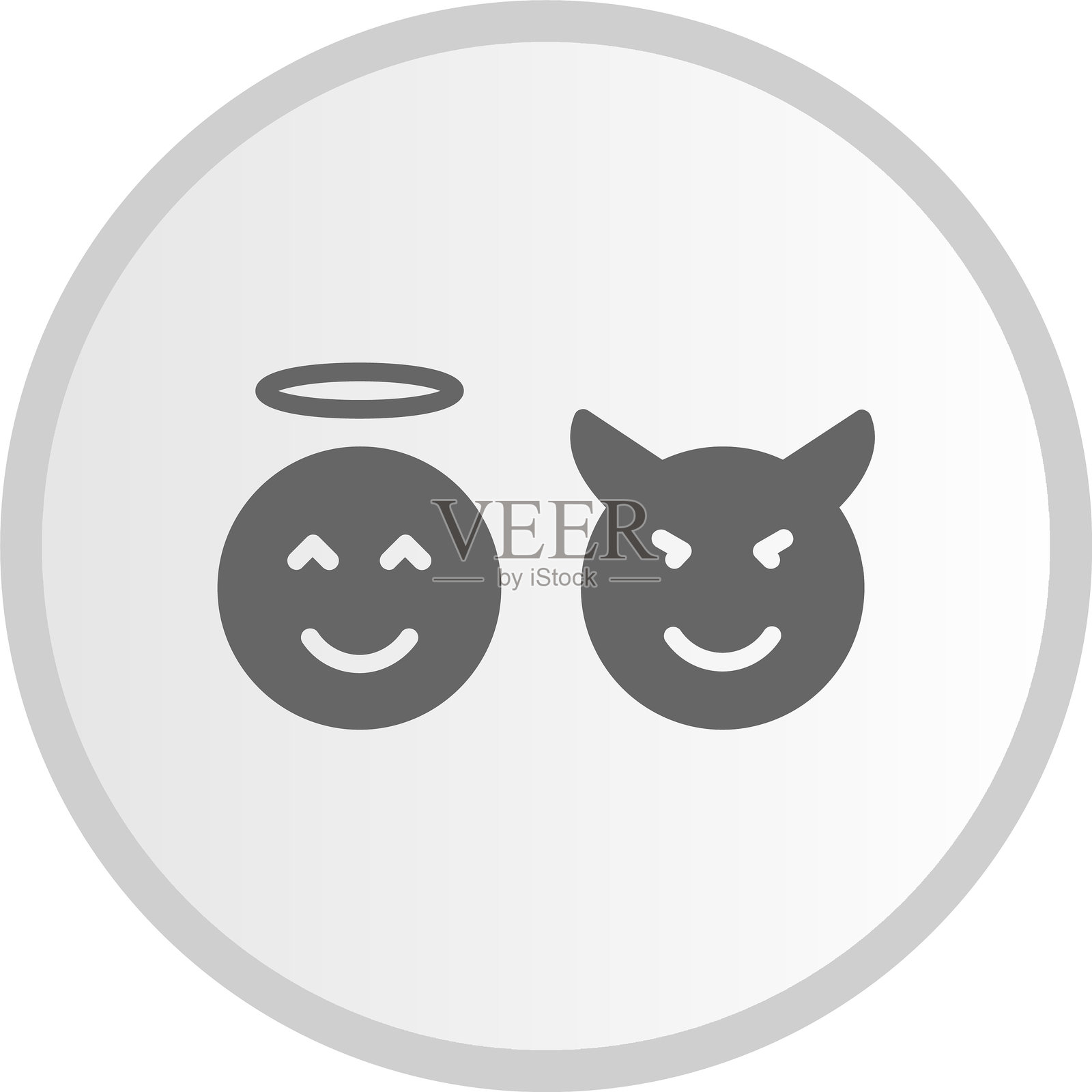 天使符号圆形灰色图标插画图片素材