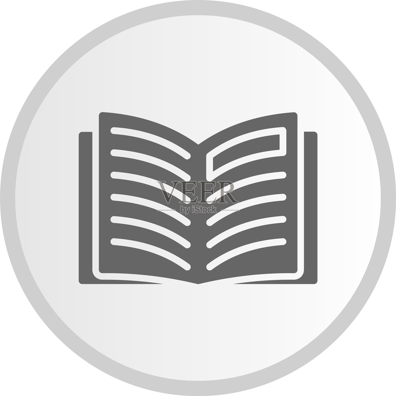 书籍图标圆形灰色图标插画图片素材