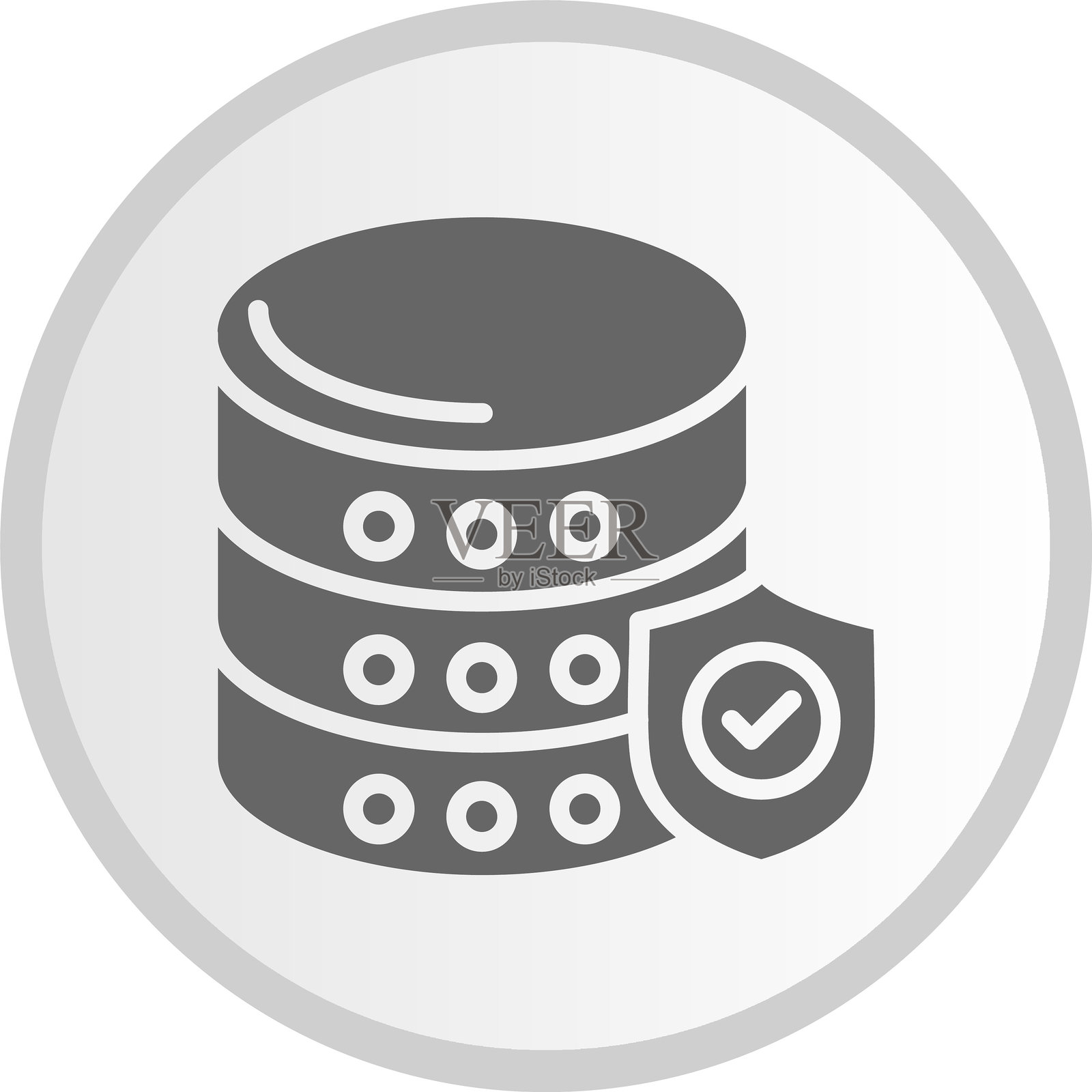 数据库图标 圆形 灰色插画图片素材