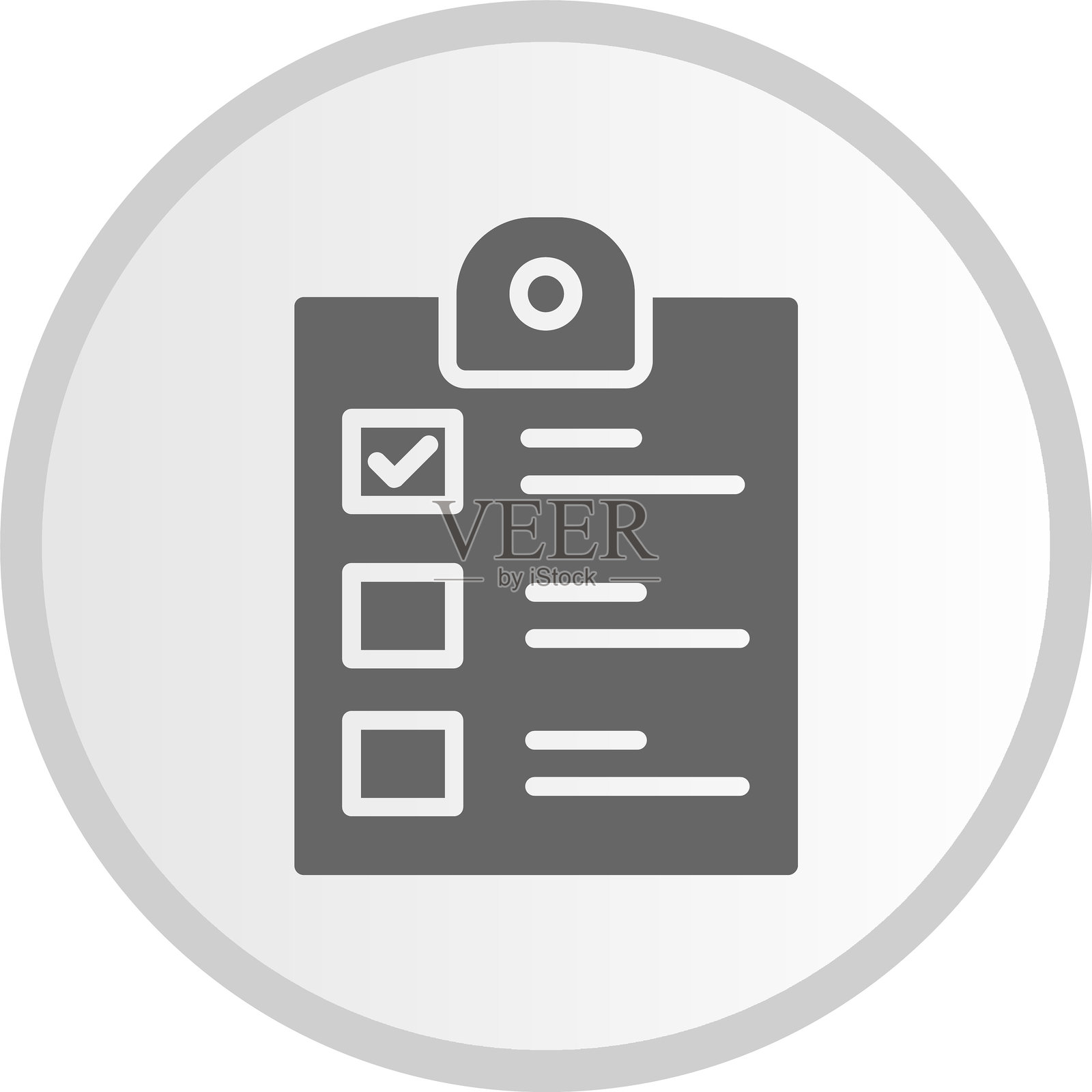 灰色圆形清单图标插画图片素材