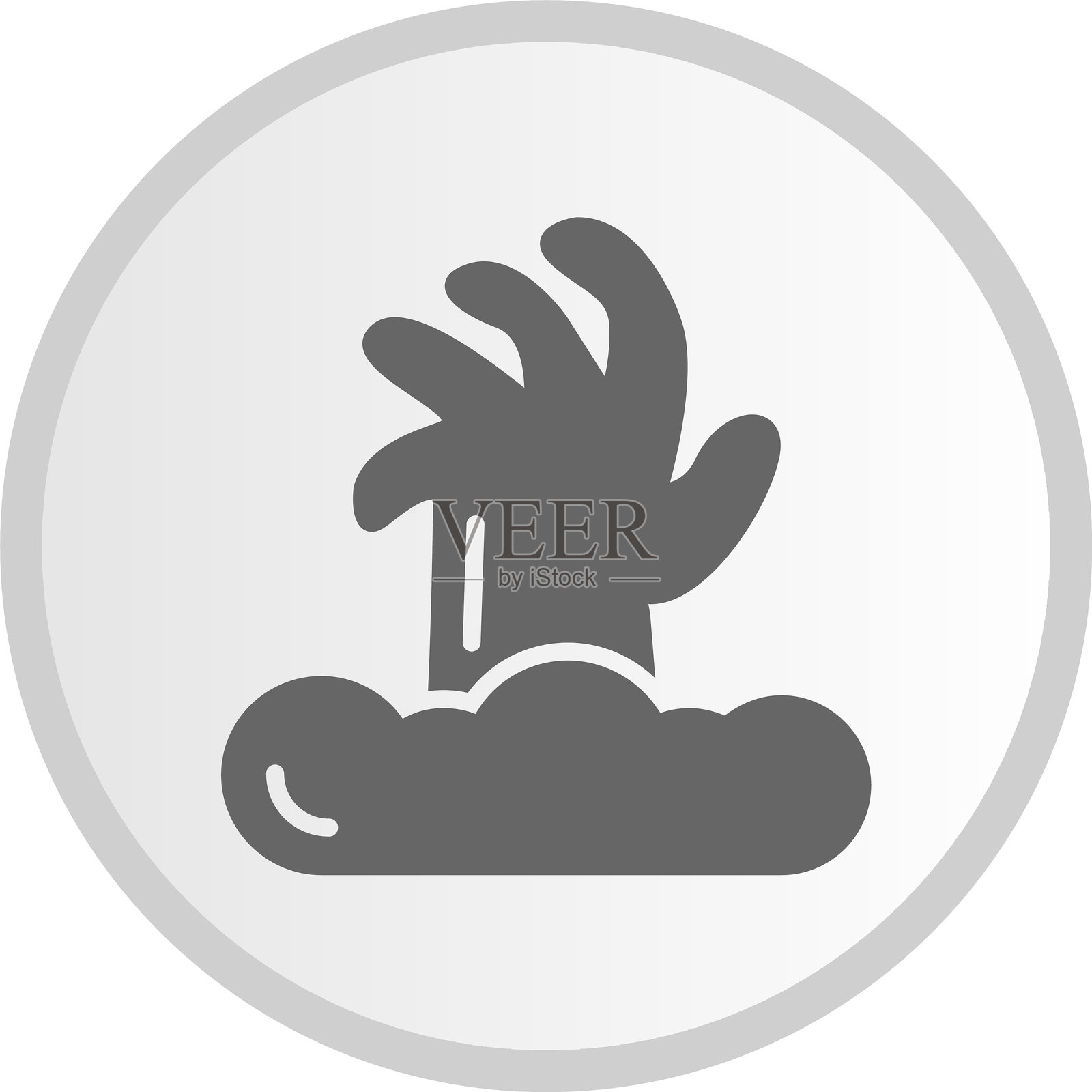活死人符号圆形灰色图标插画图片素材