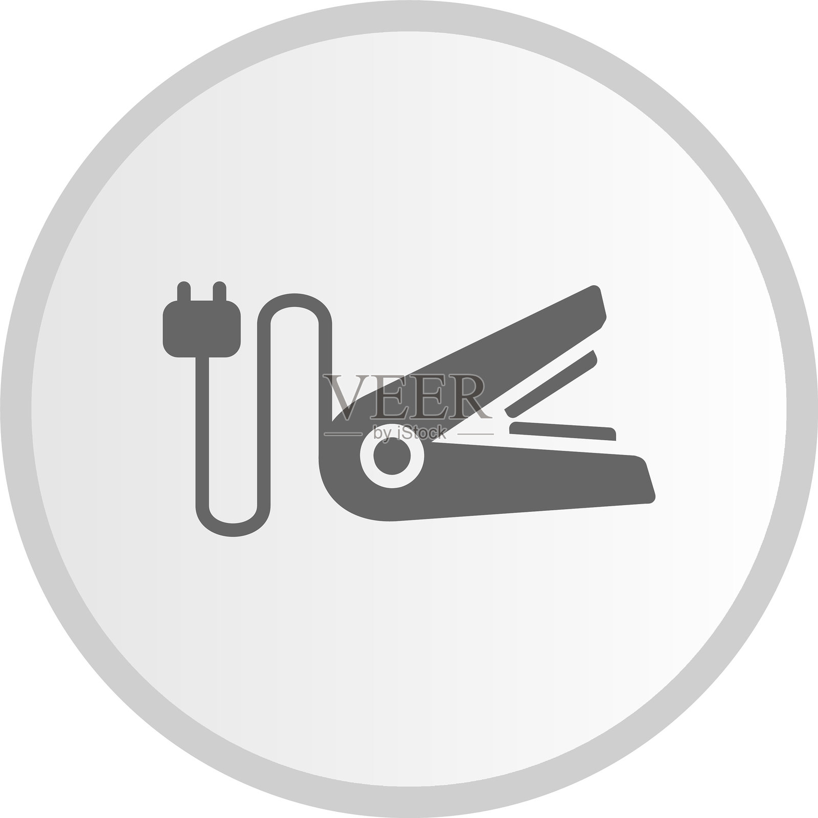 直发器图标灰色圆形插画图片素材