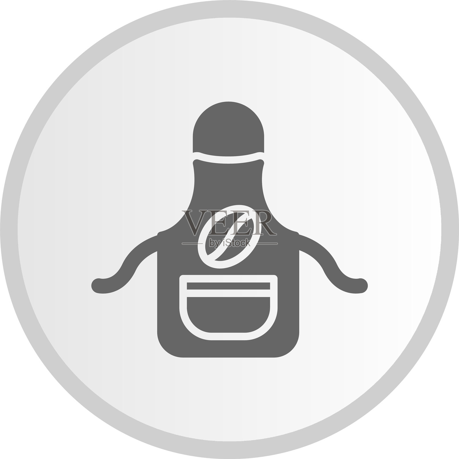 围裙图标灰色圆形插画图片素材