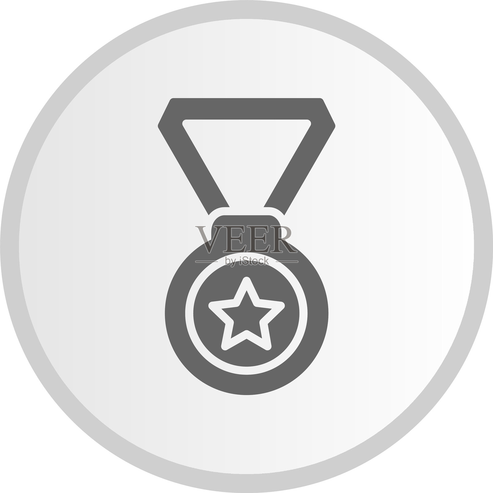 奖牌图标灰色圆形插画图片素材
