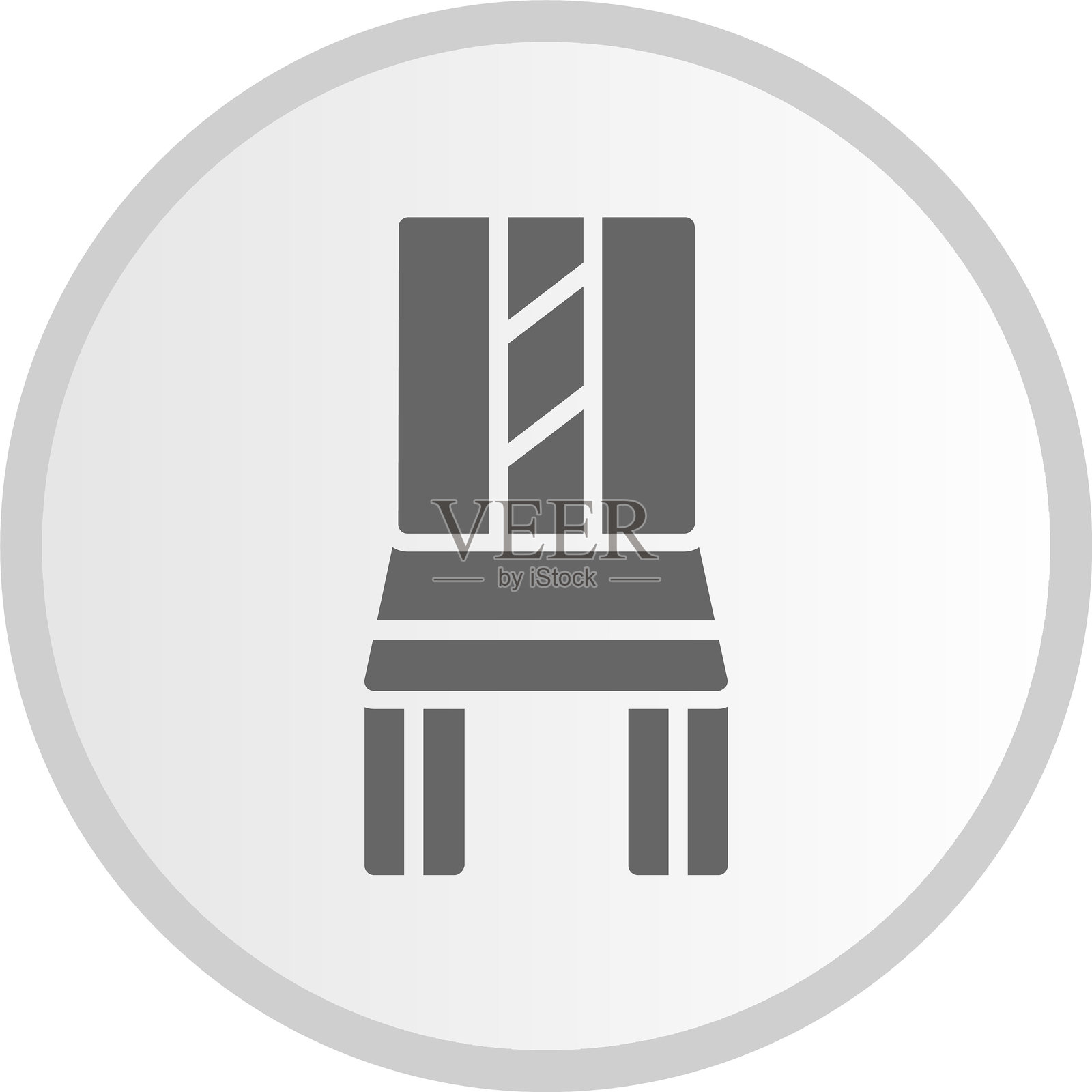 椅子图标圆形灰色图案插画图片素材