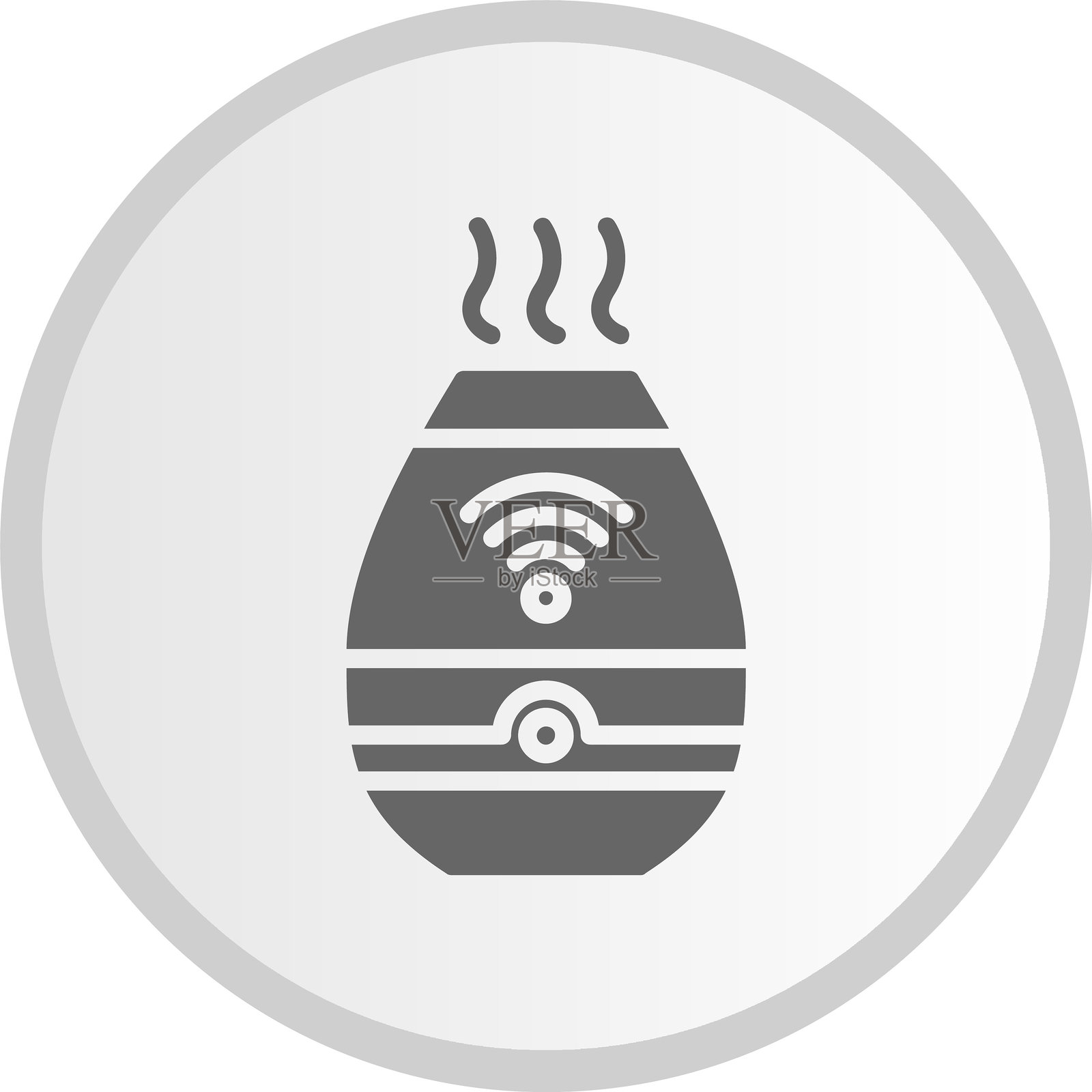 加湿器图标灰色圆形设计插画图片素材