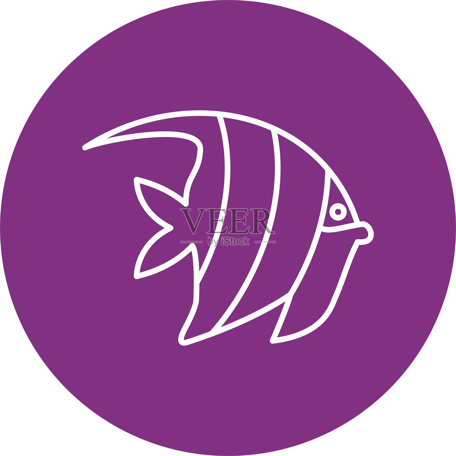 摩尔风格线条圆形图标插画图片素材