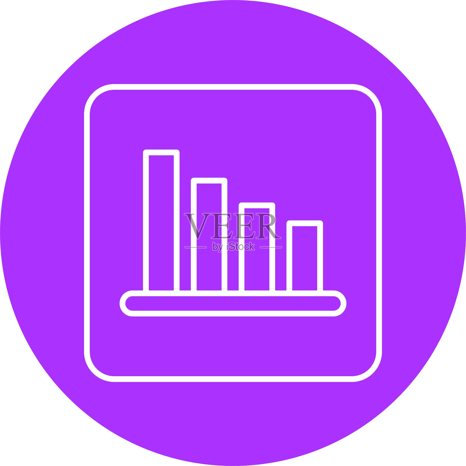 柱状图线圈图标插画图片素材