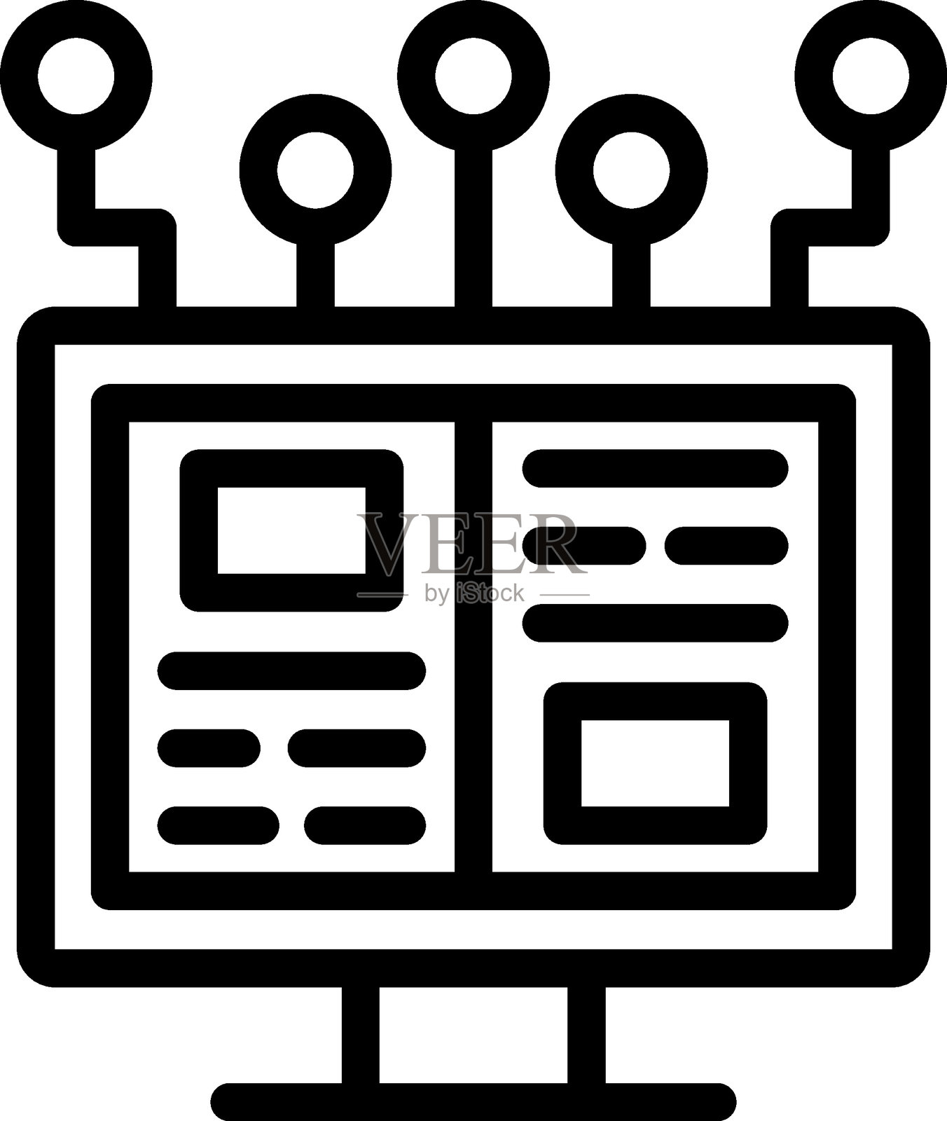 数字报纸矢量设计图标风格插画图片素材