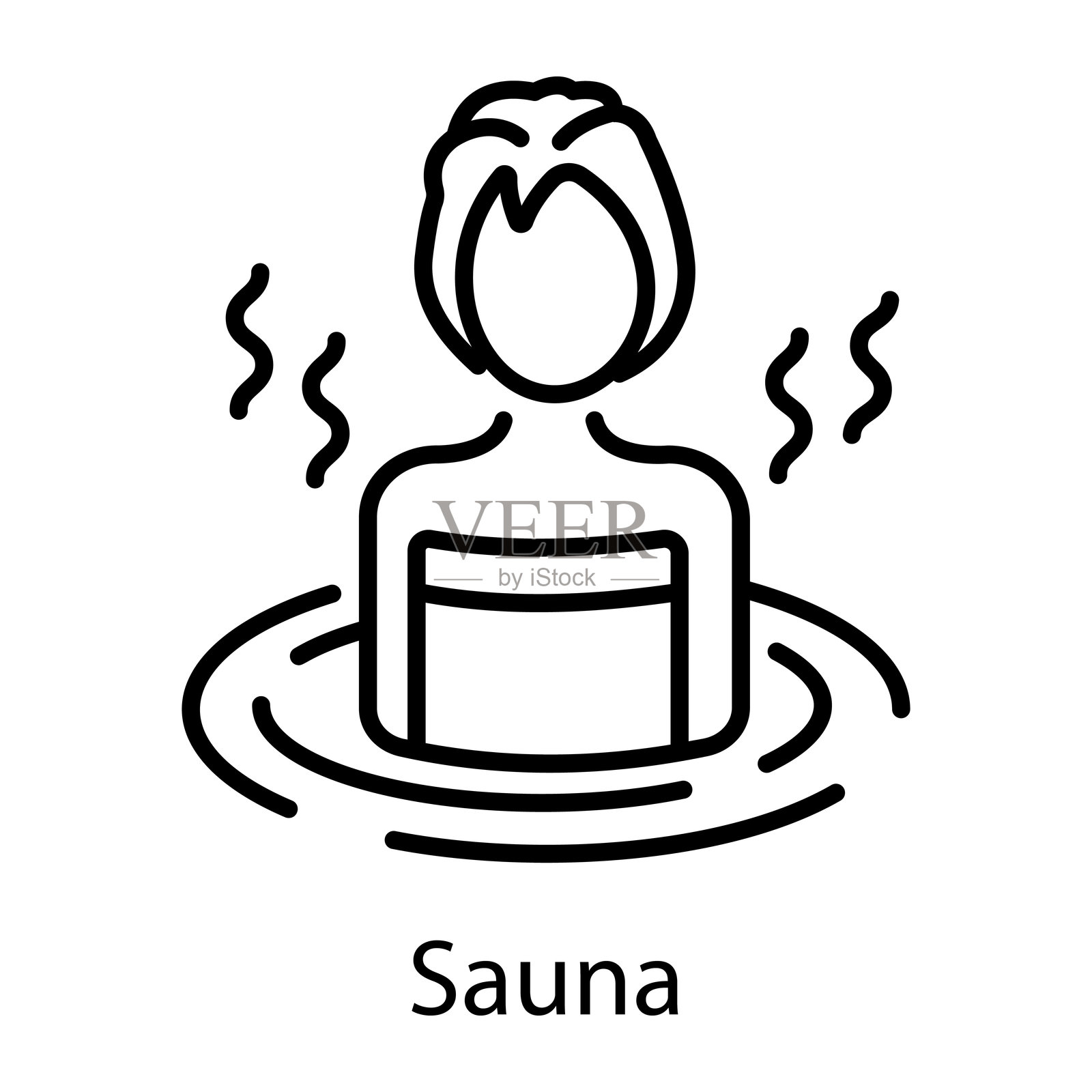 桑拿插画图片素材