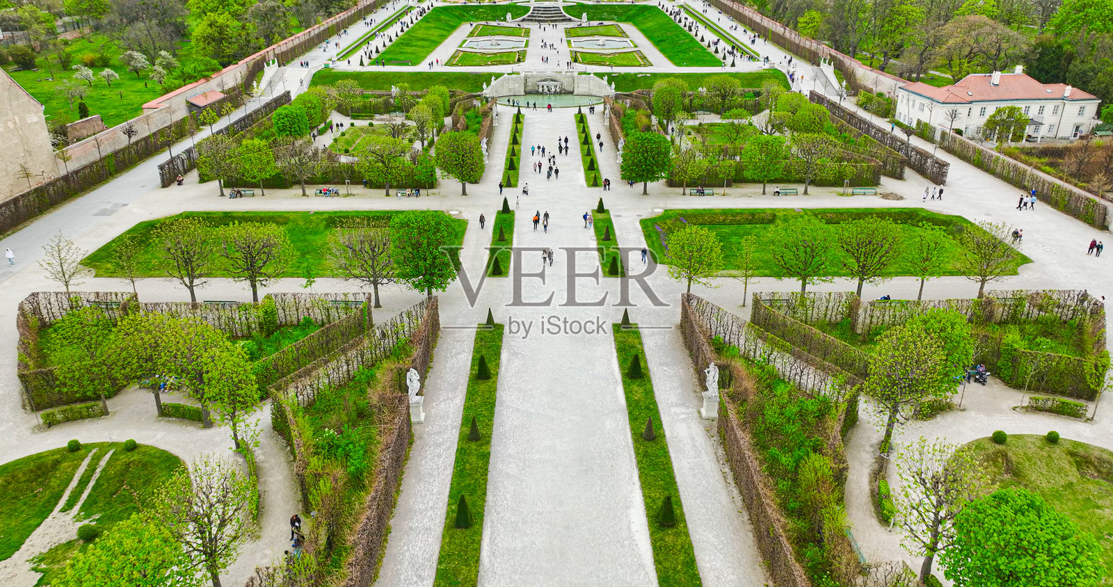 维也纳美景宫鸟瞰照片摄影图片