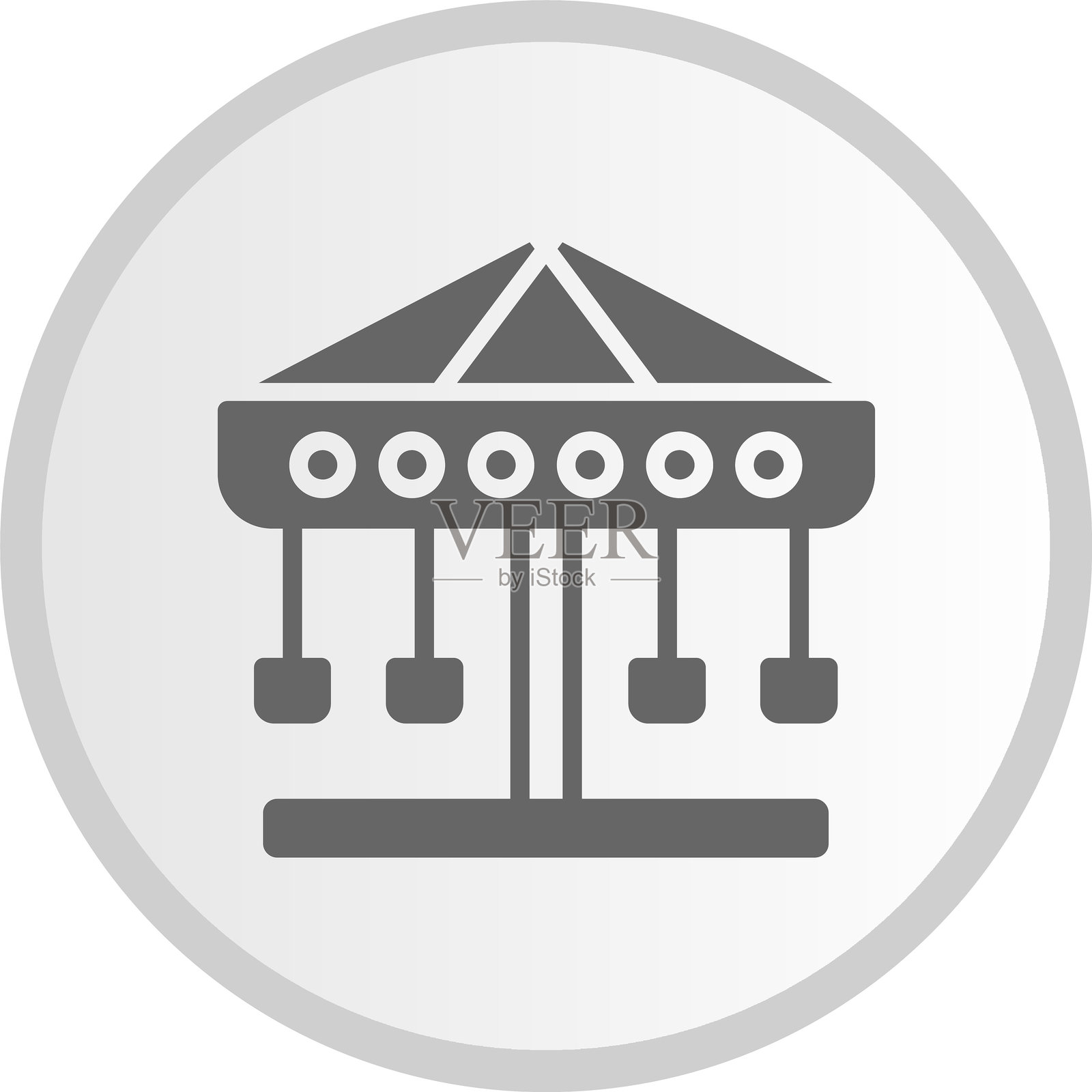 旋转木马图标灰色圆形插画图片素材