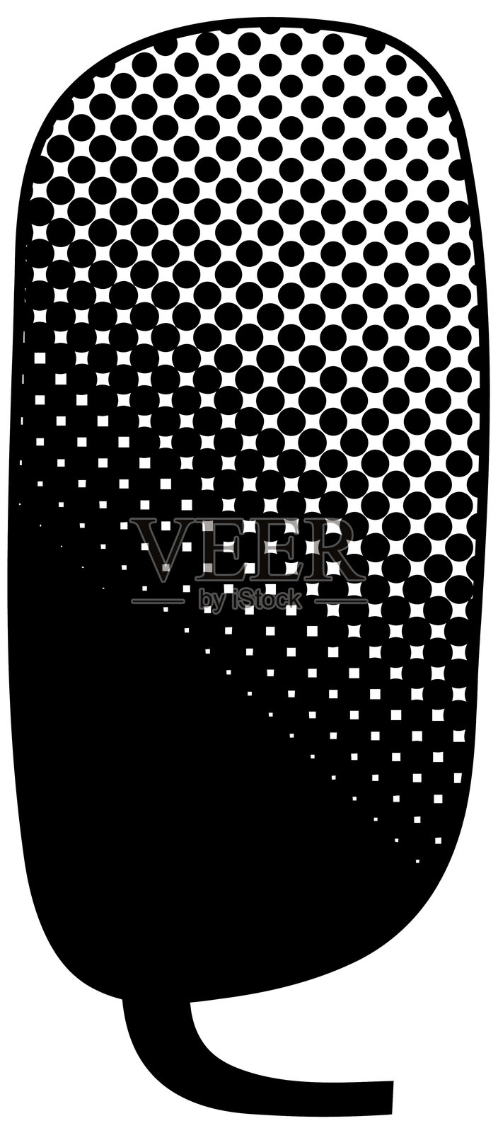 黑色对话气泡，采用半色调渐变效果插画图片素材