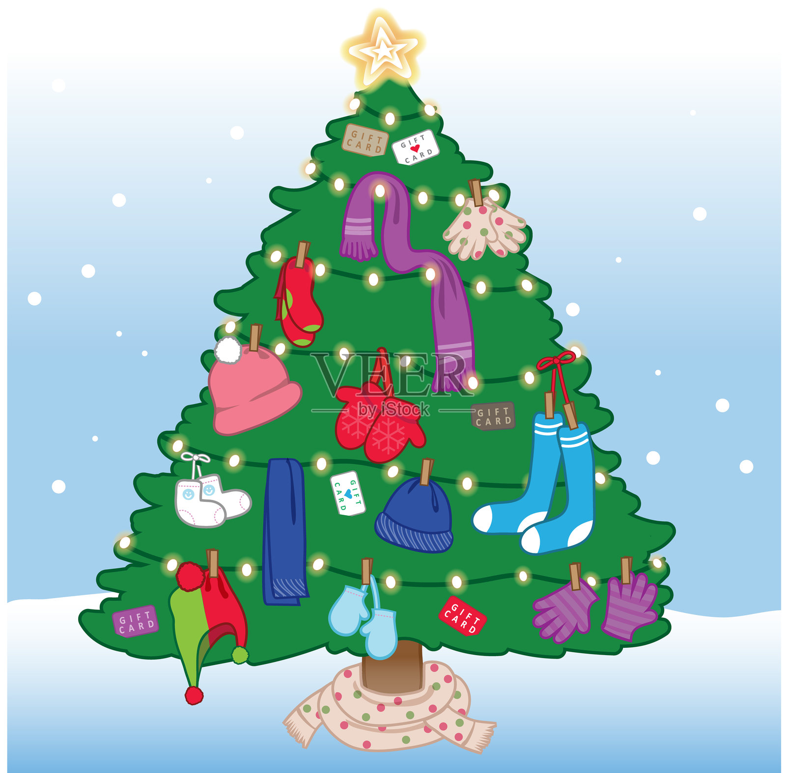 给予树插画图片素材