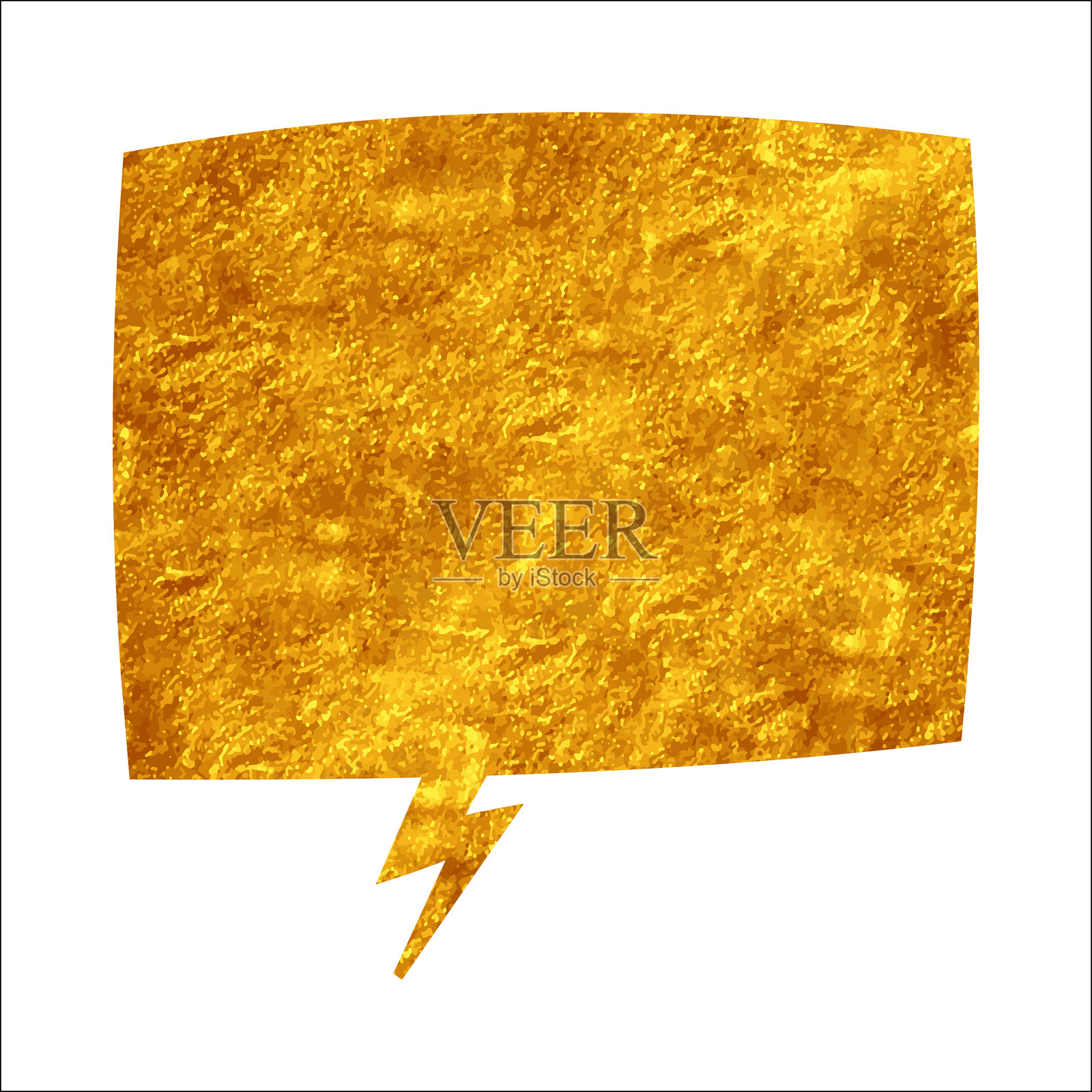 闪闪发光的金色对话气泡插画图片素材