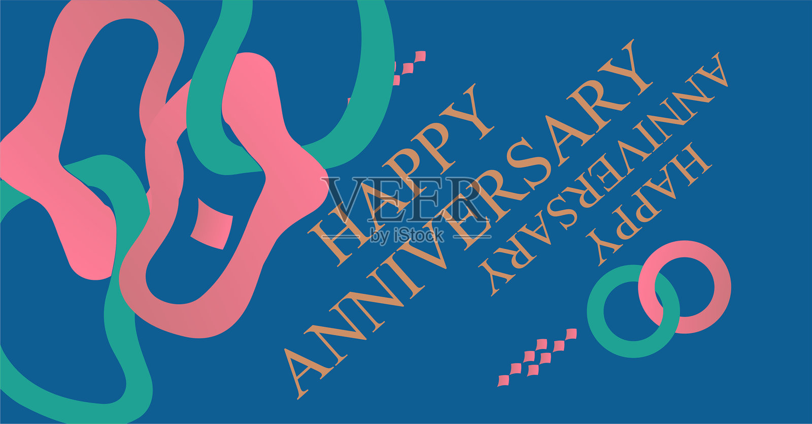 快乐周年纪念贺卡背景。插画图片素材