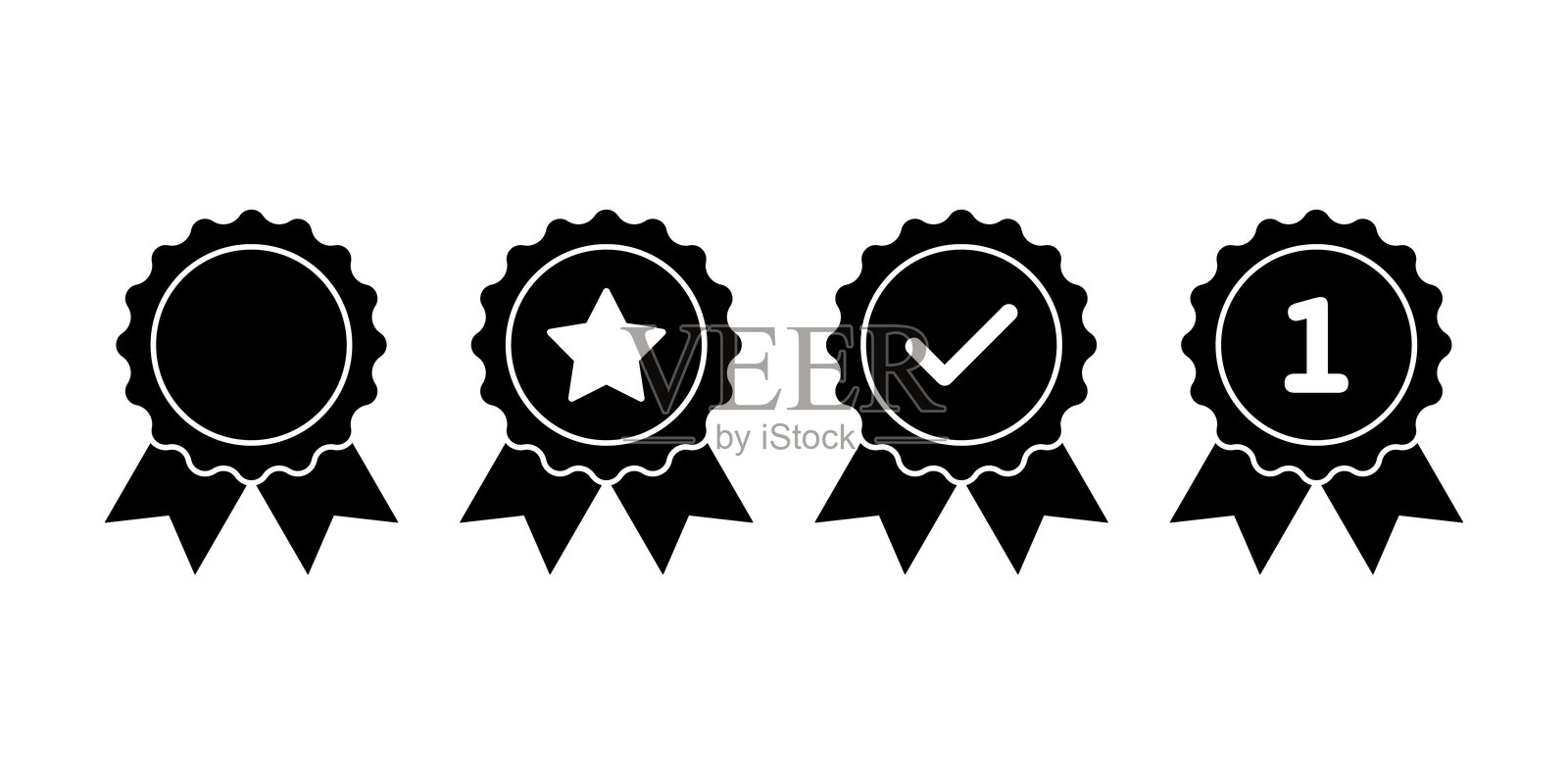 奢华奖牌评级验证图标集插画图片素材