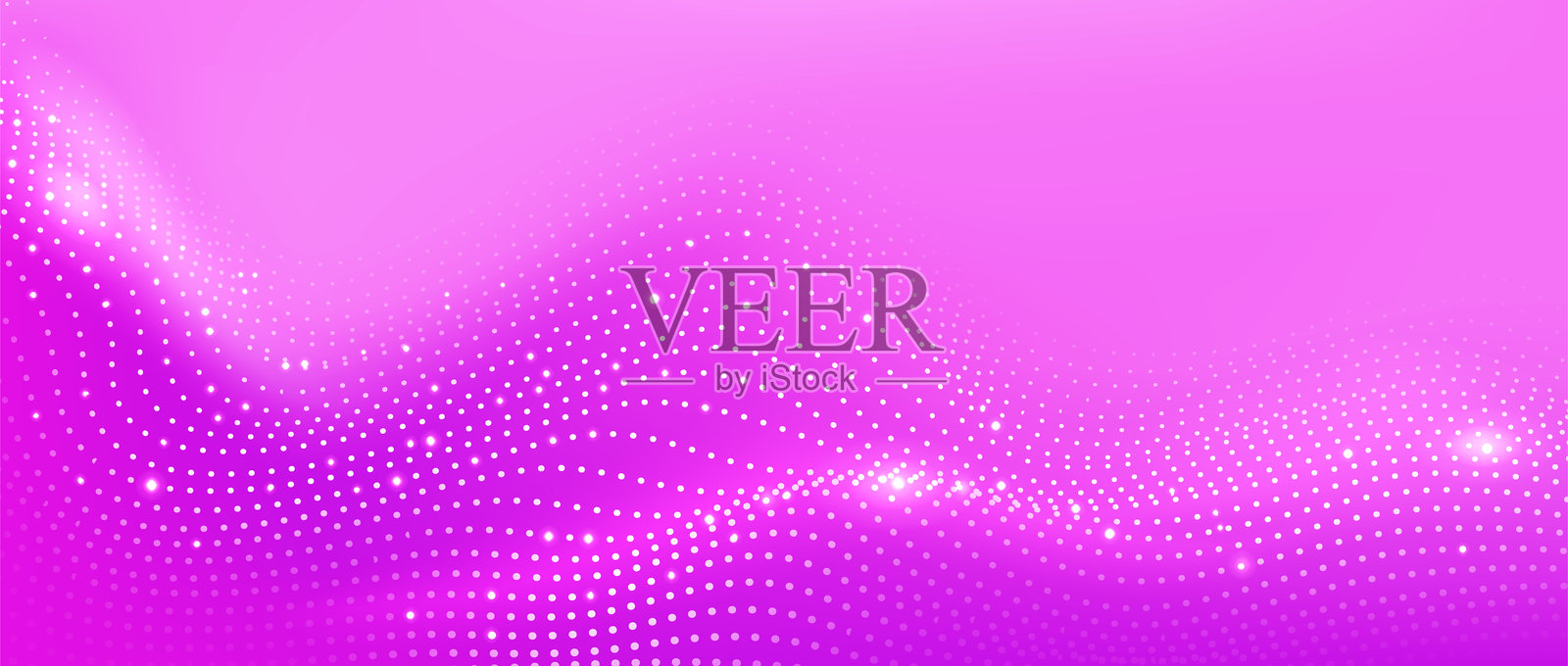 粉色背景与粒子波纹图案。插画图片素材