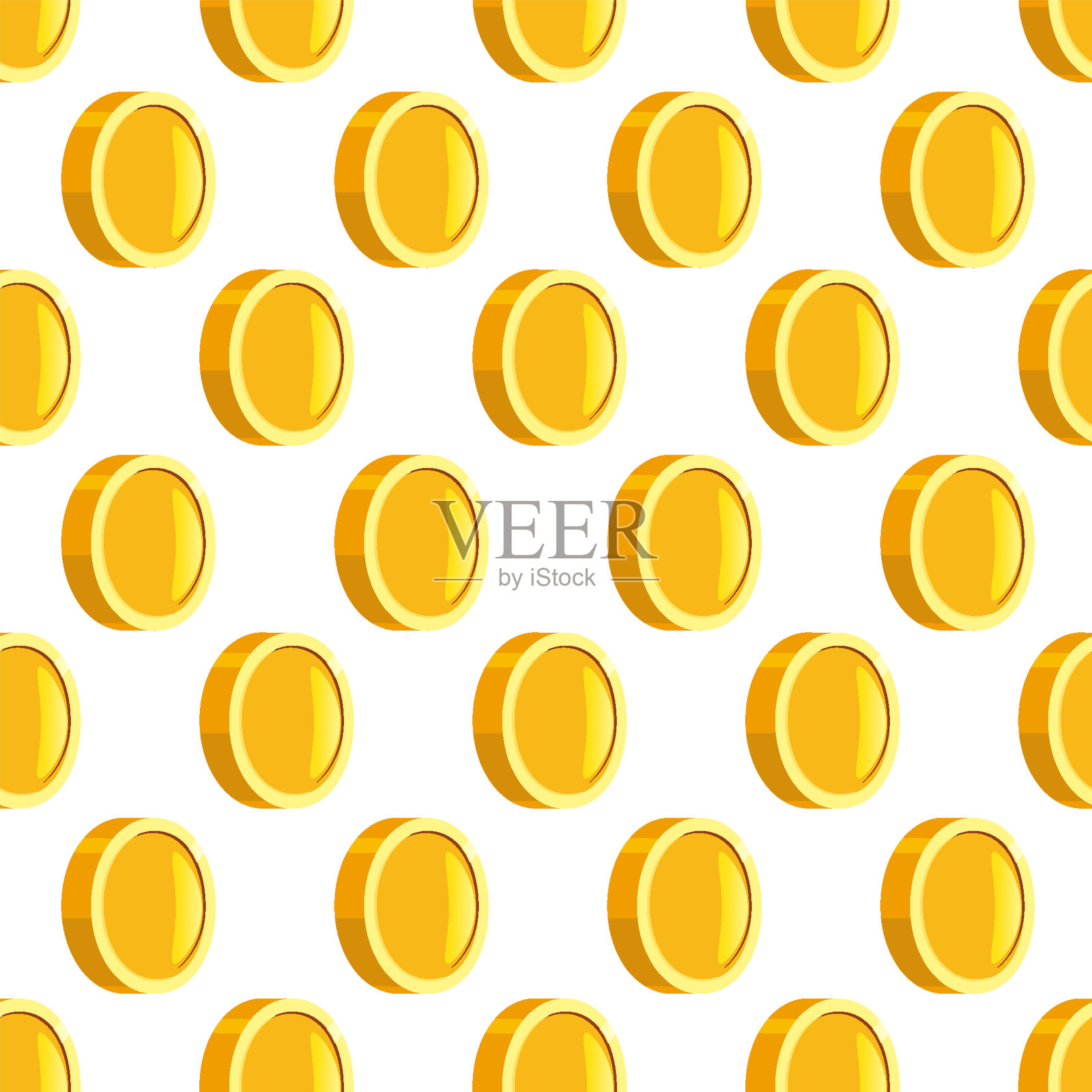 金币无缝图案，成功概念背景插画图片素材