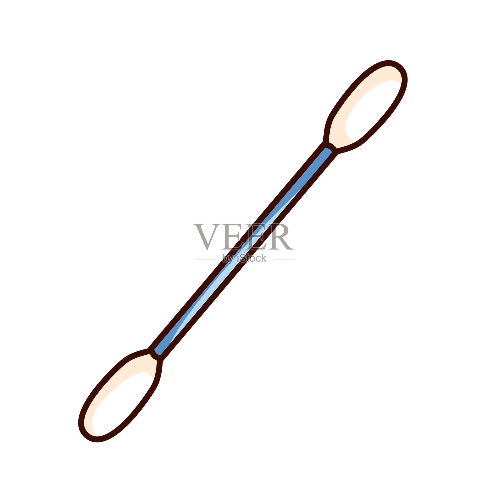 时尚卡通棉签用于个人卫生插画图片素材