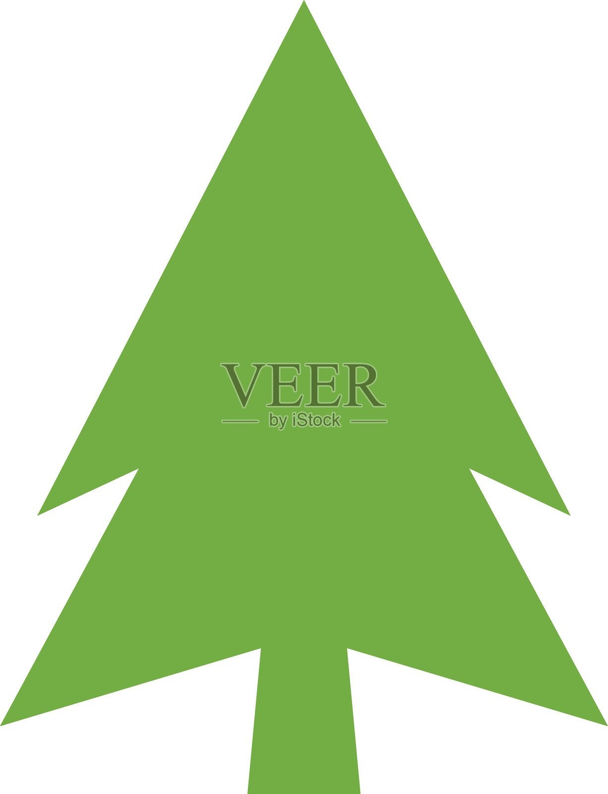 圣诞树矢量插图设计。带星星的圣诞绿色树木插图，圣诞树矢量插图，树木矢量艺术，圣诞树剪影，圣诞矢量图标。插画图片素材