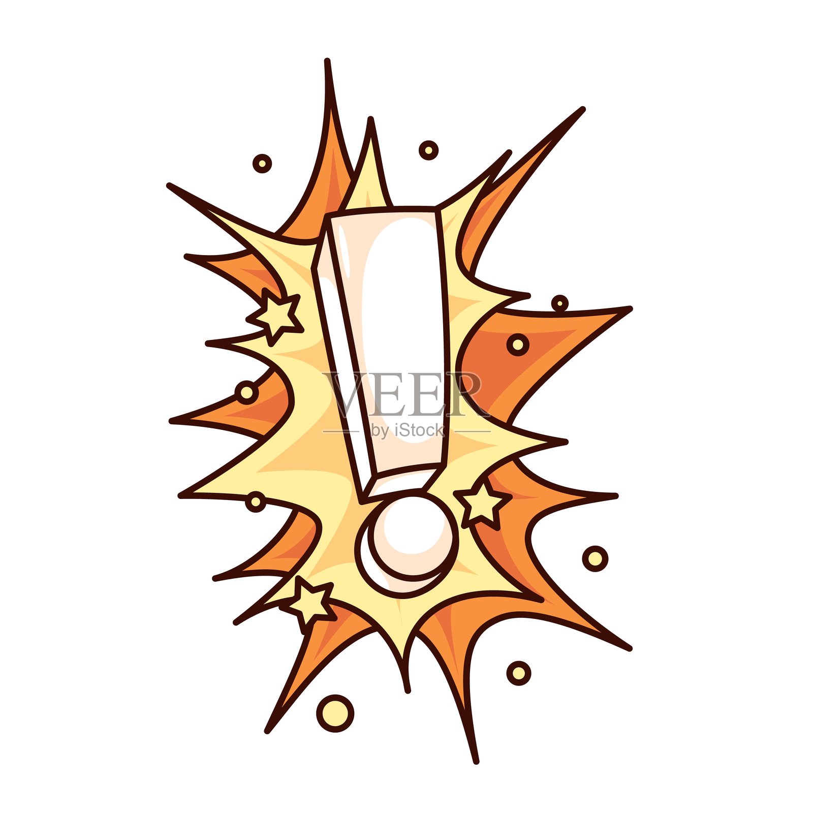 时髦的卡通感叹号与波普艺术对话气泡插画图片素材