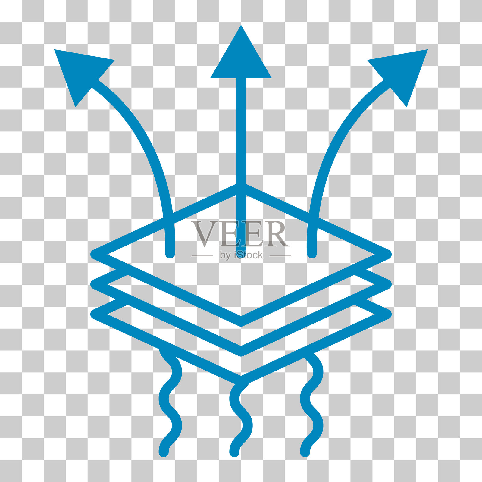 透气耐用图标，防水材料保护标志，网页矢量插图插画图片素材