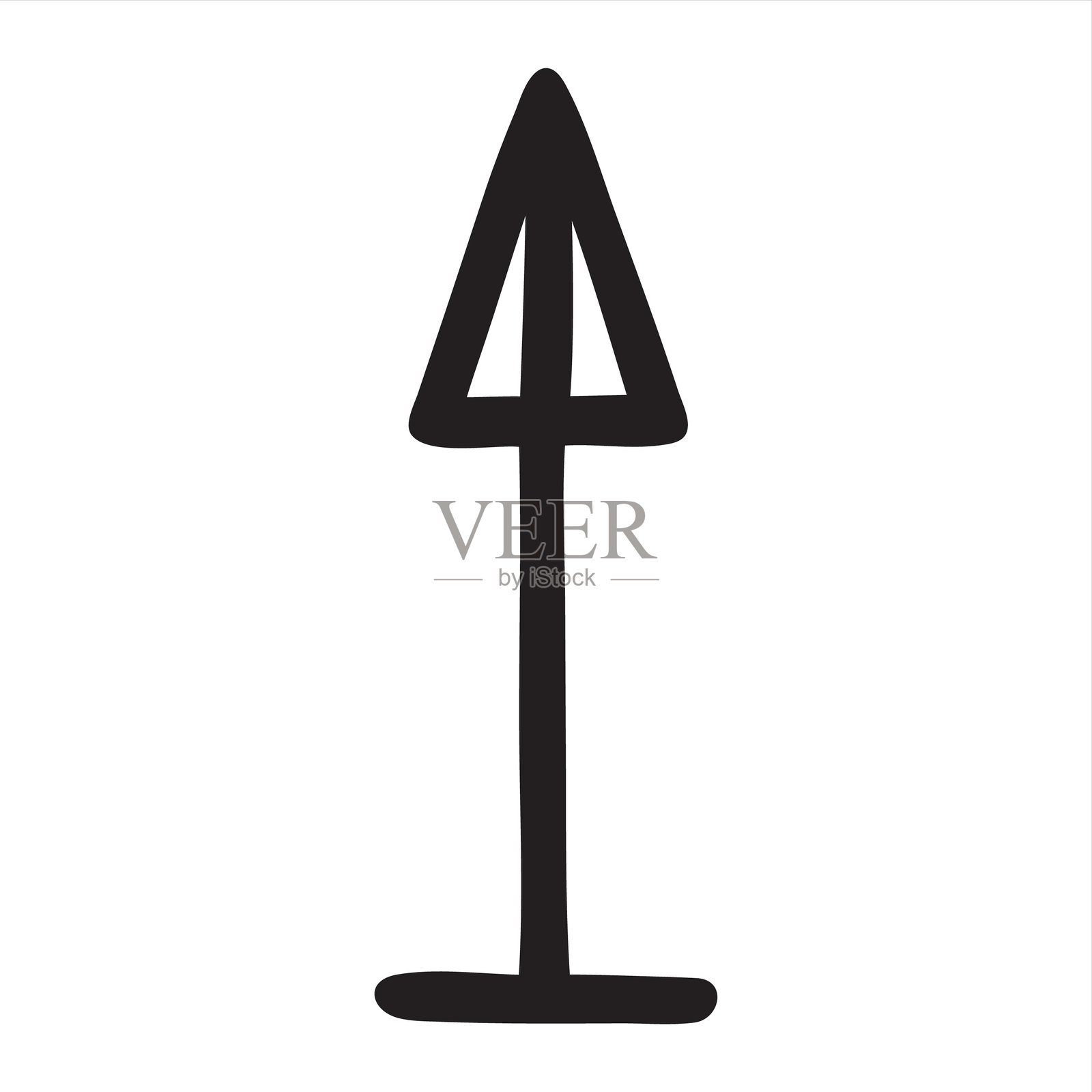 手绘的细线涂鸦上箭头符号插画图片素材