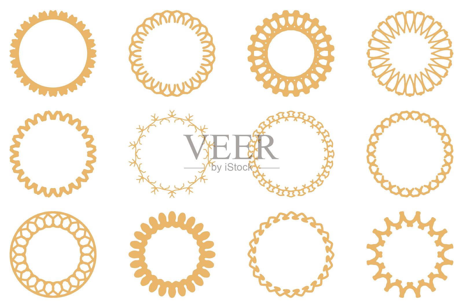 装饰性花边框设计套件插画图片素材