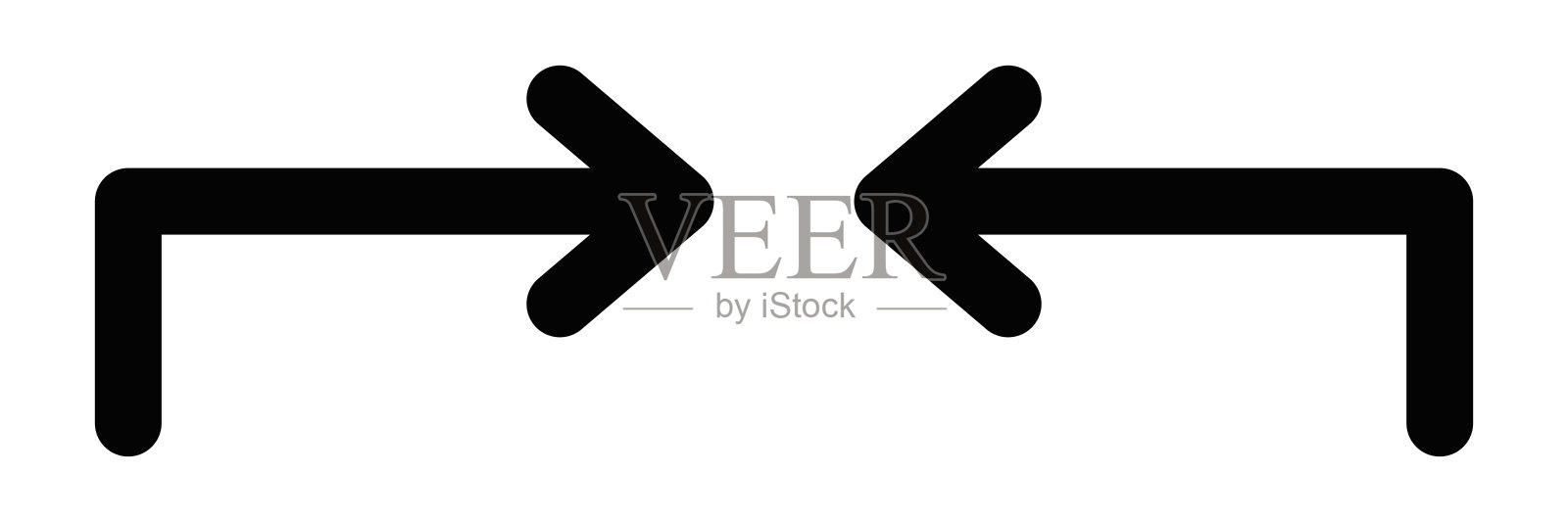 简单的矢量图标，包含左右水平箭头，适合用于方向和导航目的。可编辑的线条。插画图片素材