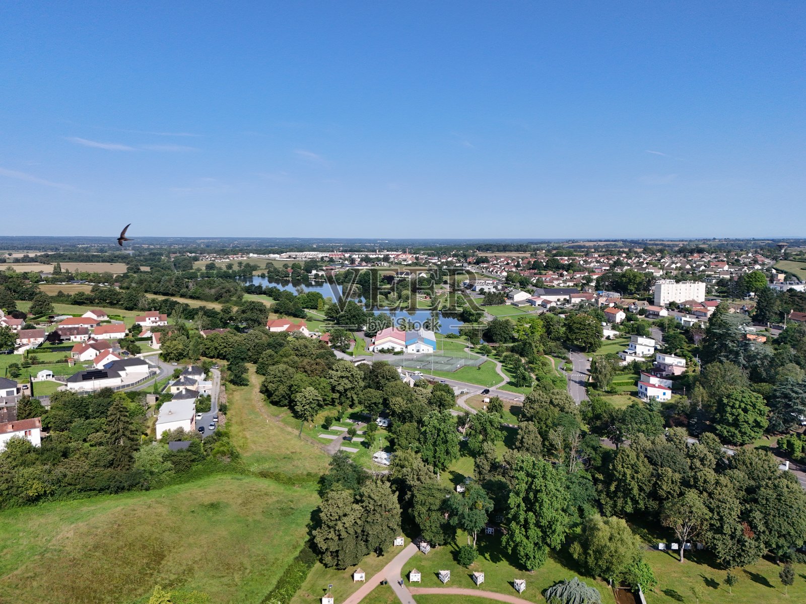 勃艮第的城市鸟瞰景观照片摄影图片