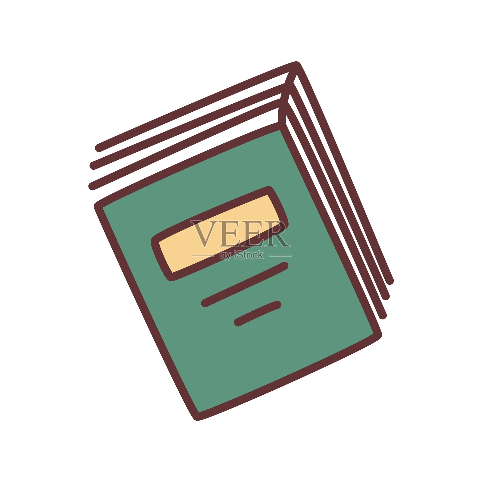 手绘简约风格的涂鸦书图标。知识象征。插画图片素材