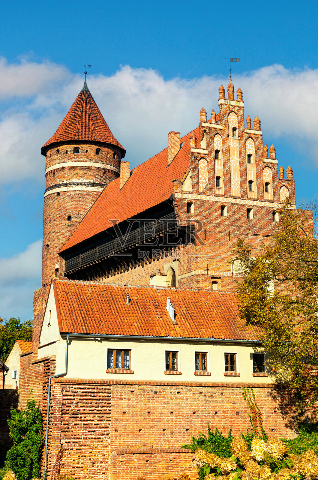 波兰奥尔什丁的中世纪哥特式城堡照片摄影图片