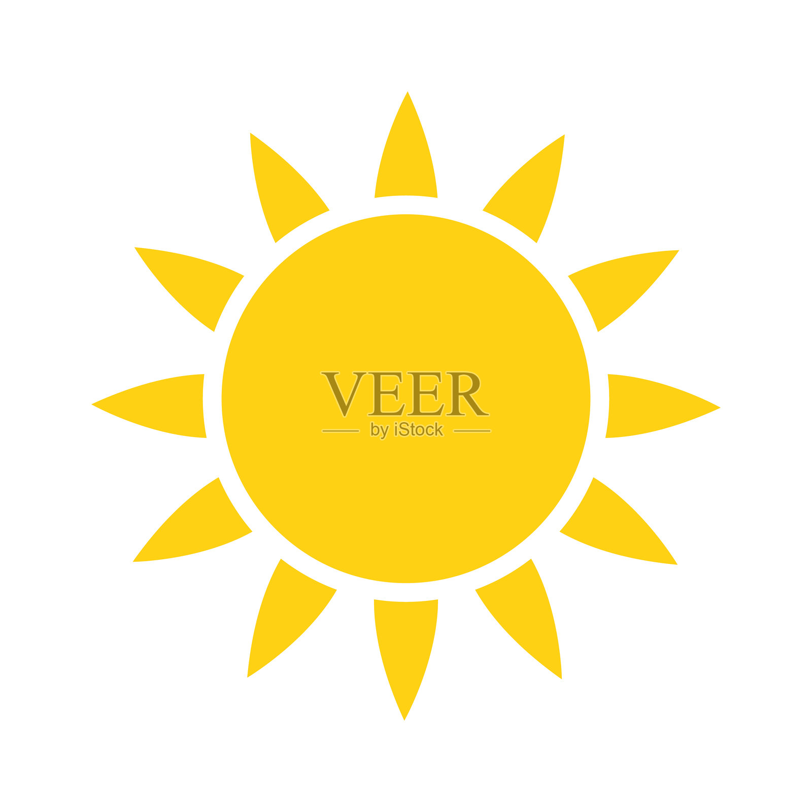 明亮的黄色太阳图标插画图片素材