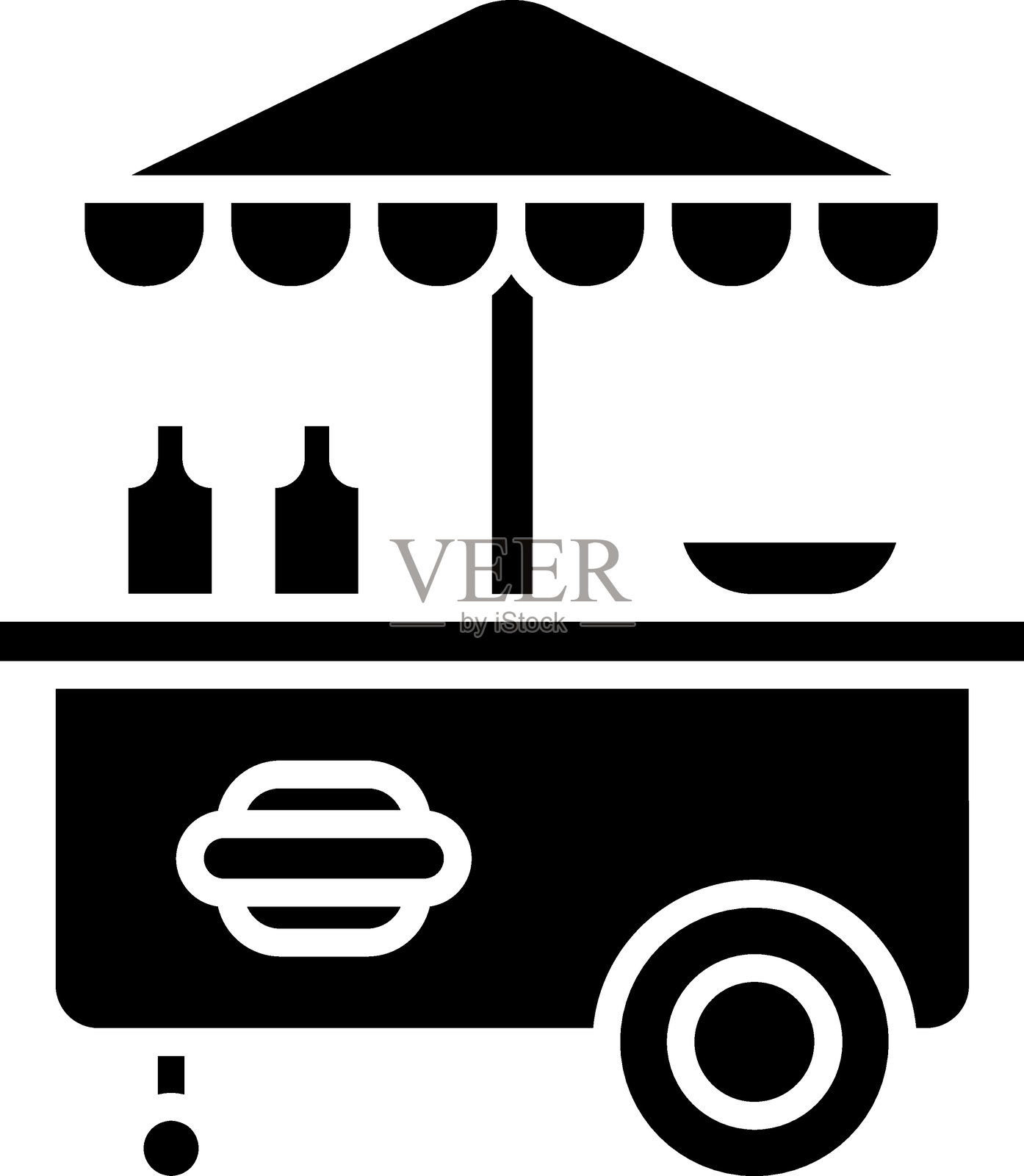 热狗摊位图标风格插画图片素材