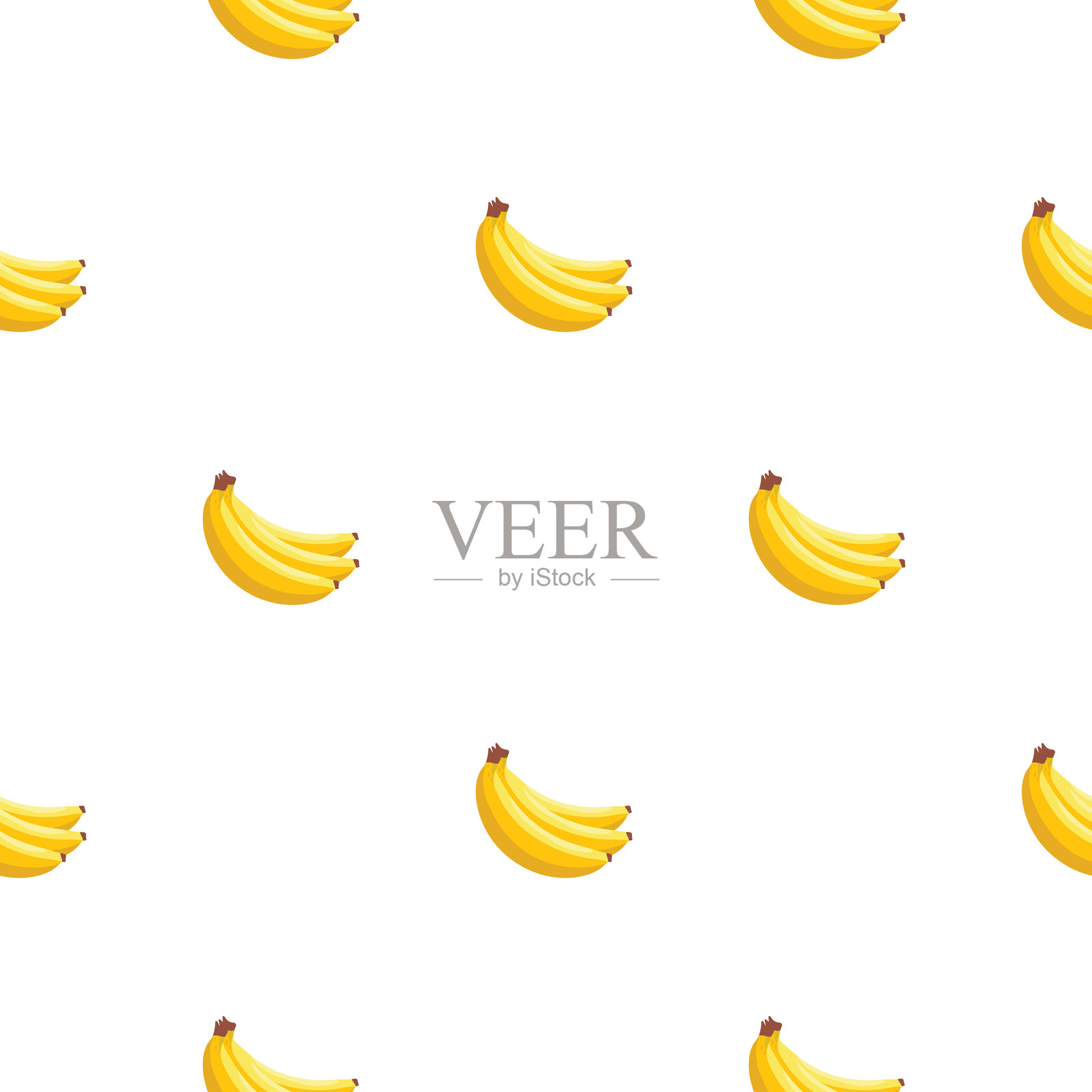 香蕉无缝图案。素食有机生态水果背景。矢量插图。插画图片素材