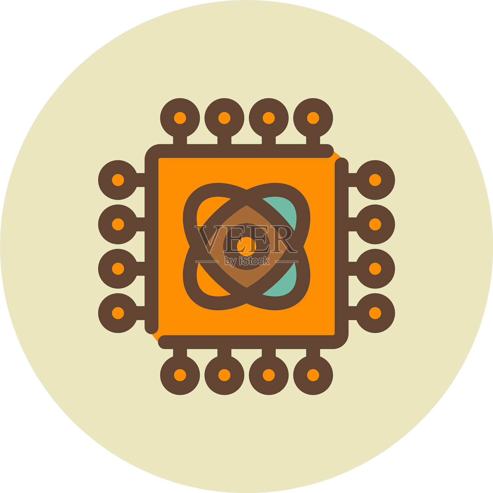 量子技术图标插画图片素材