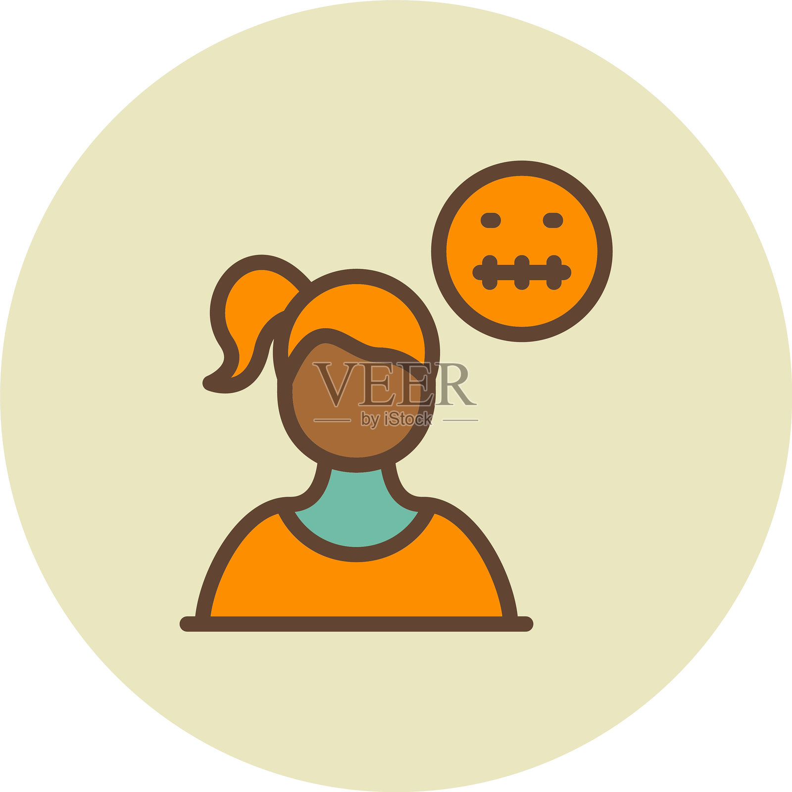 担忧的图标插画图片素材