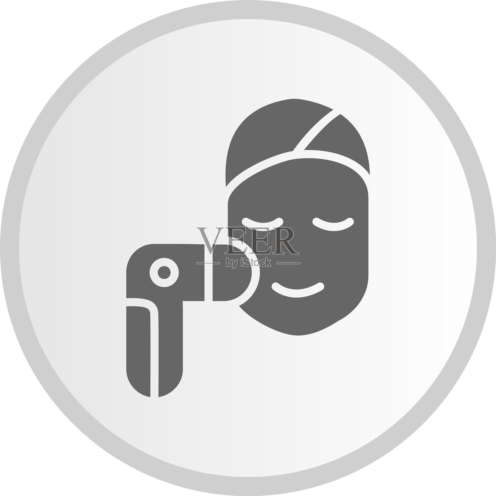 面部护理图标灰色圆形图标插画图片素材