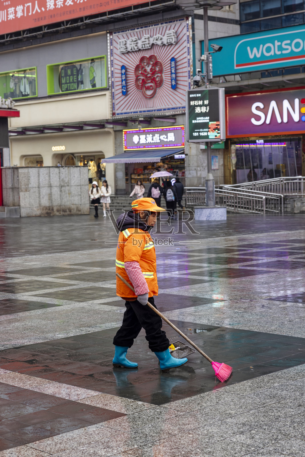 中国的街道清洁工照片摄影图片